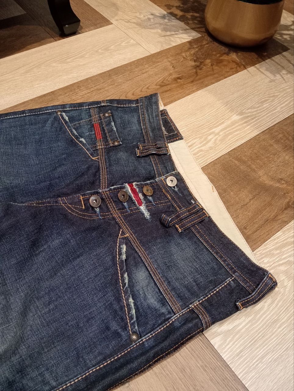 Marithe + Francois Girbaud MARITHE FRANCOIS GIRBAUD JEANS MULTI-BUTTON BLUE DENIM Size US 31 - 5 Thumbnail