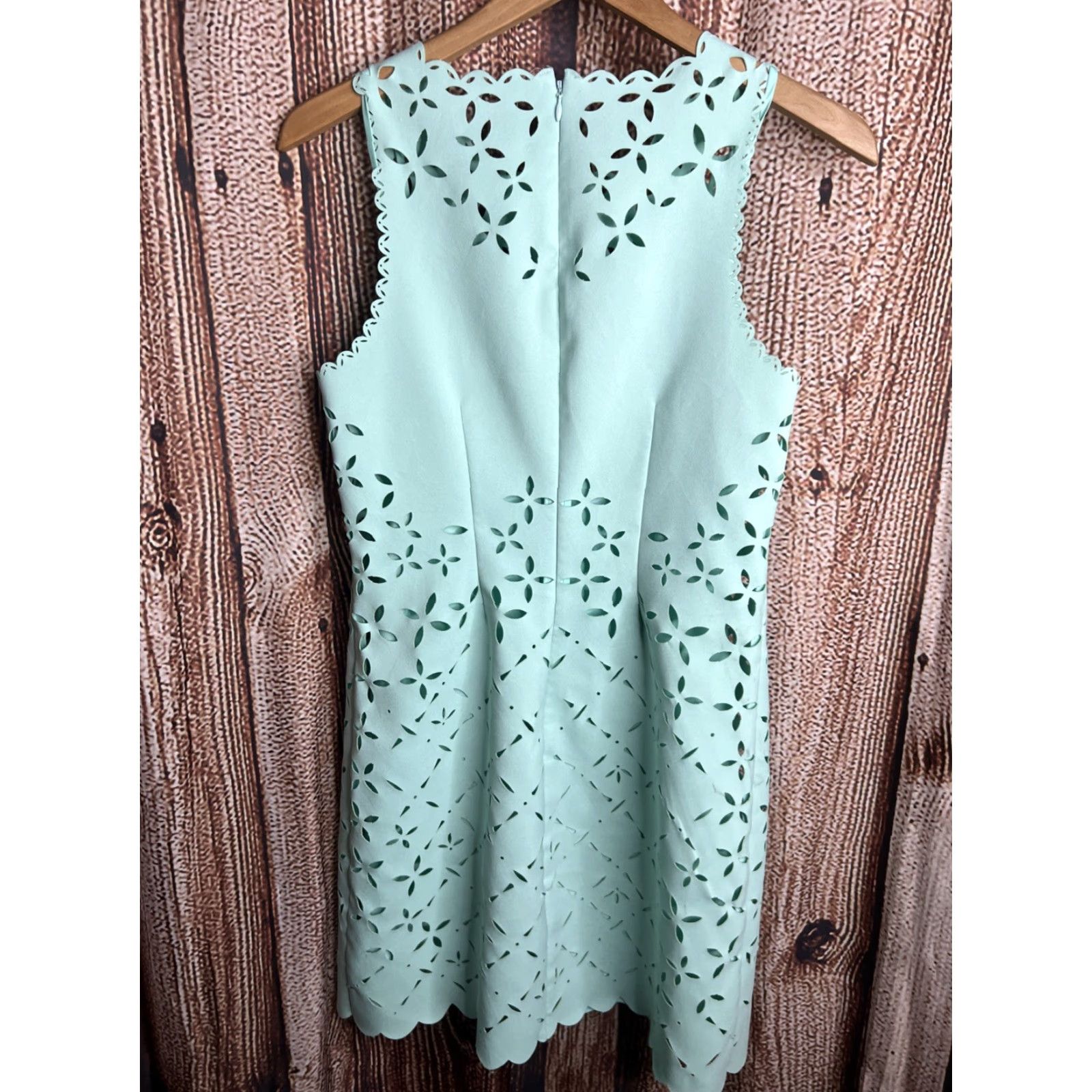 J.Crew J. Crew Dress Sleeveless Eyelet Laser Cut Green Size 4 Womens Short Dress 20s Vintage No Polyester Party/Cocktail Wedding Casual Size S / US 4 / IT 40 - 2 Thumbnail