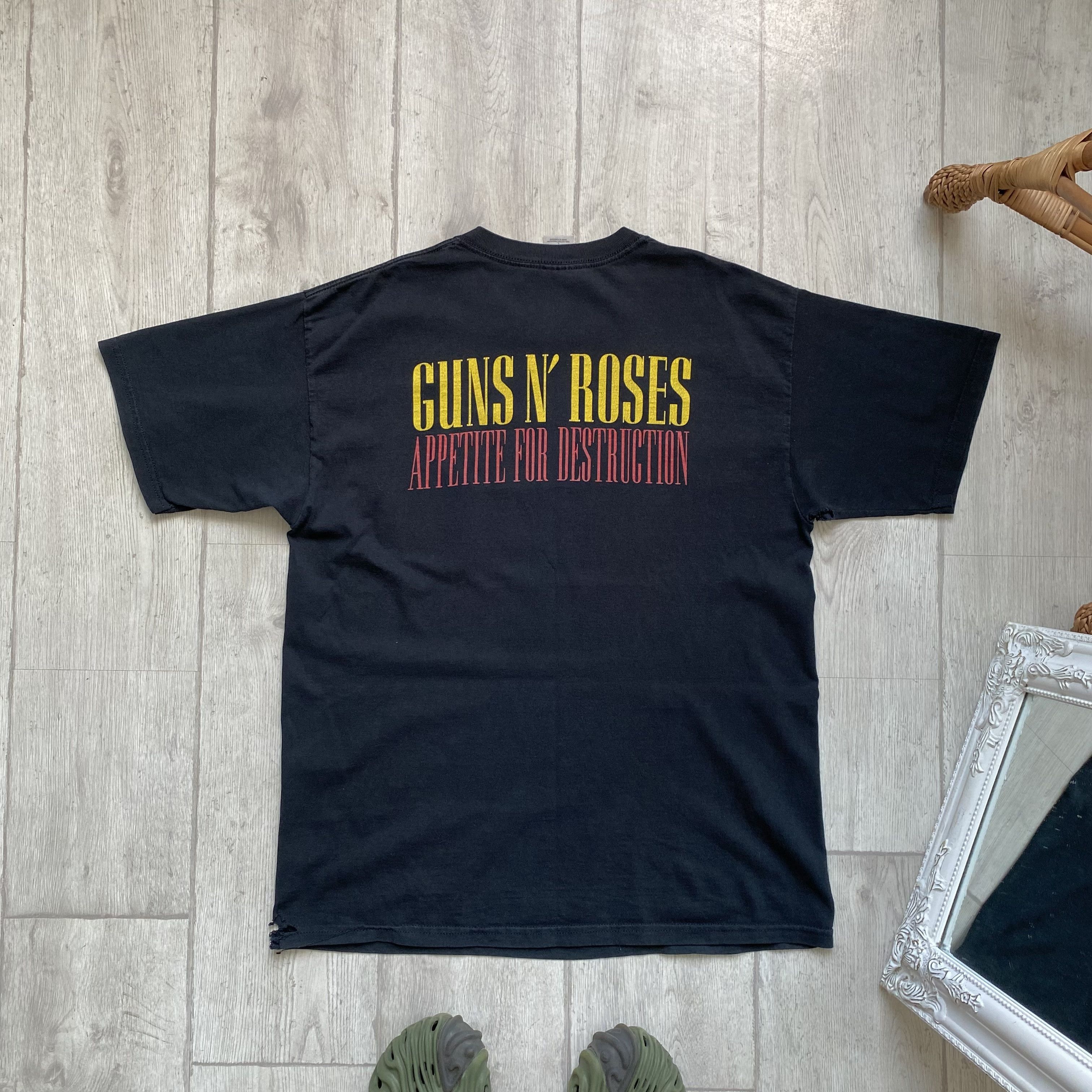 Guns N' Roses 🎸 Trashed Vintage 00s Gun's n roses Tee Rock Band Size US L / EU 52-54 / 3 - 3 Thumbnail