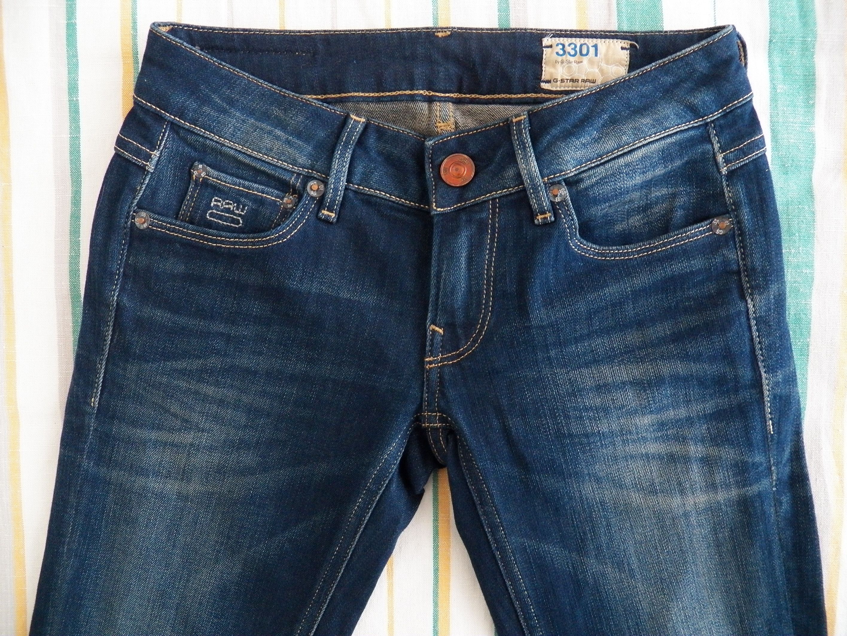 G-Star G-Star RAW 3301 Straight Wmn Jeans W24 L30 Blue Medium Aged Size 24" / US 00 / IT 34 - 5 Thumbnail