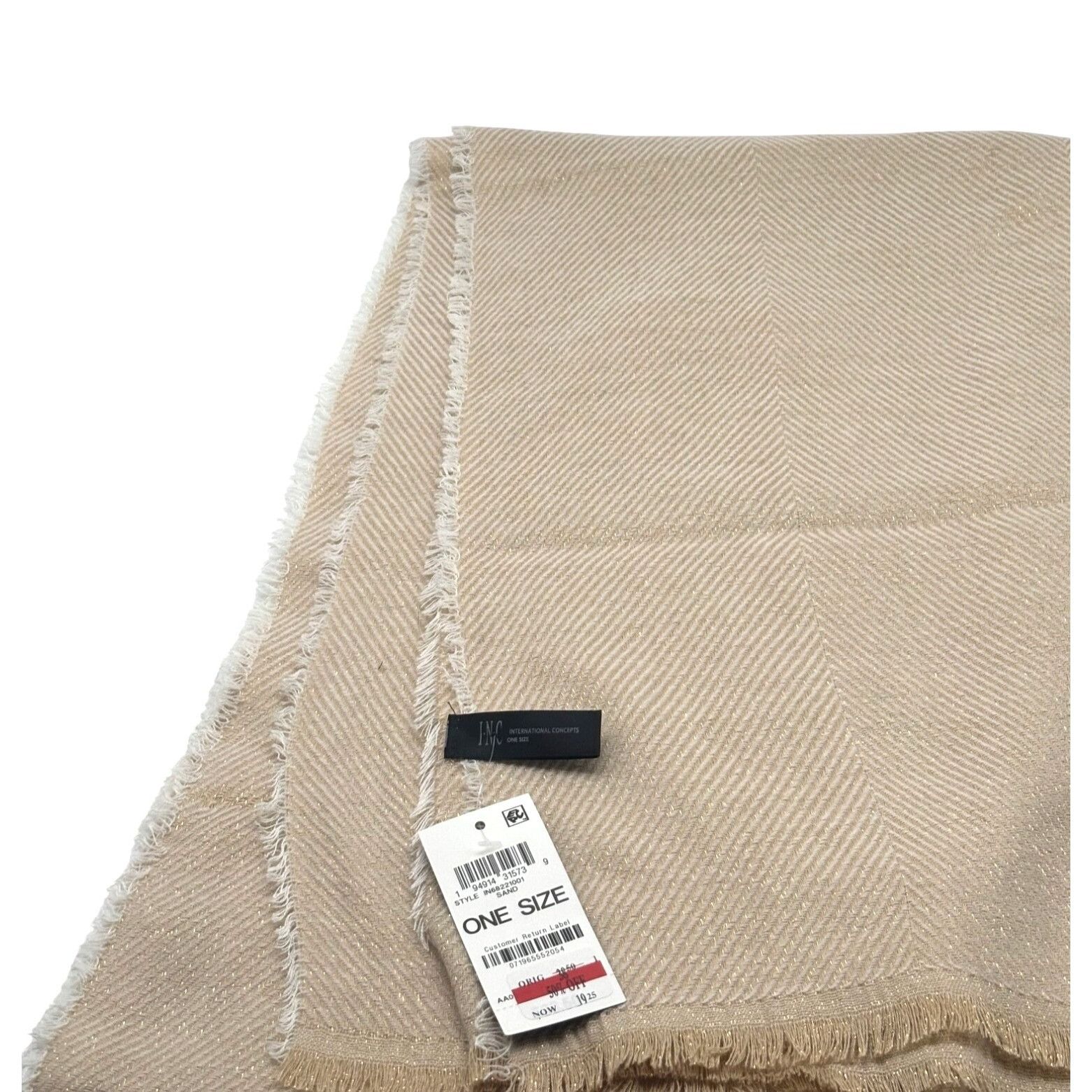 Other Inc International Concepts Two-Tone Shine Scarf / Wrap, Sand Size ONE SIZE - 8 Thumbnail