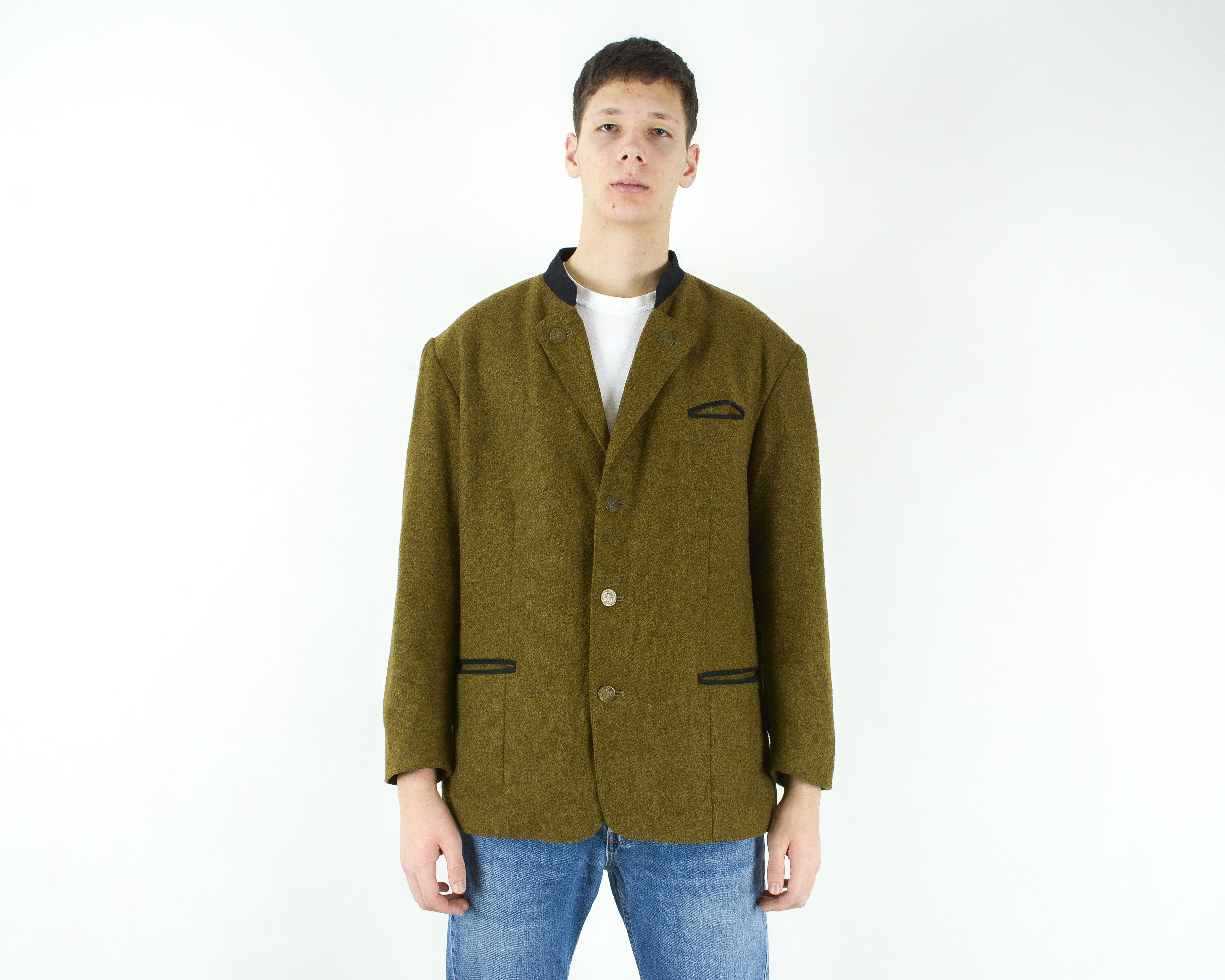 Vintage Trachten UK 42 US Blazer Wool Jacket Coat Tweed Janker L Size 42R - 1 Thumbnail