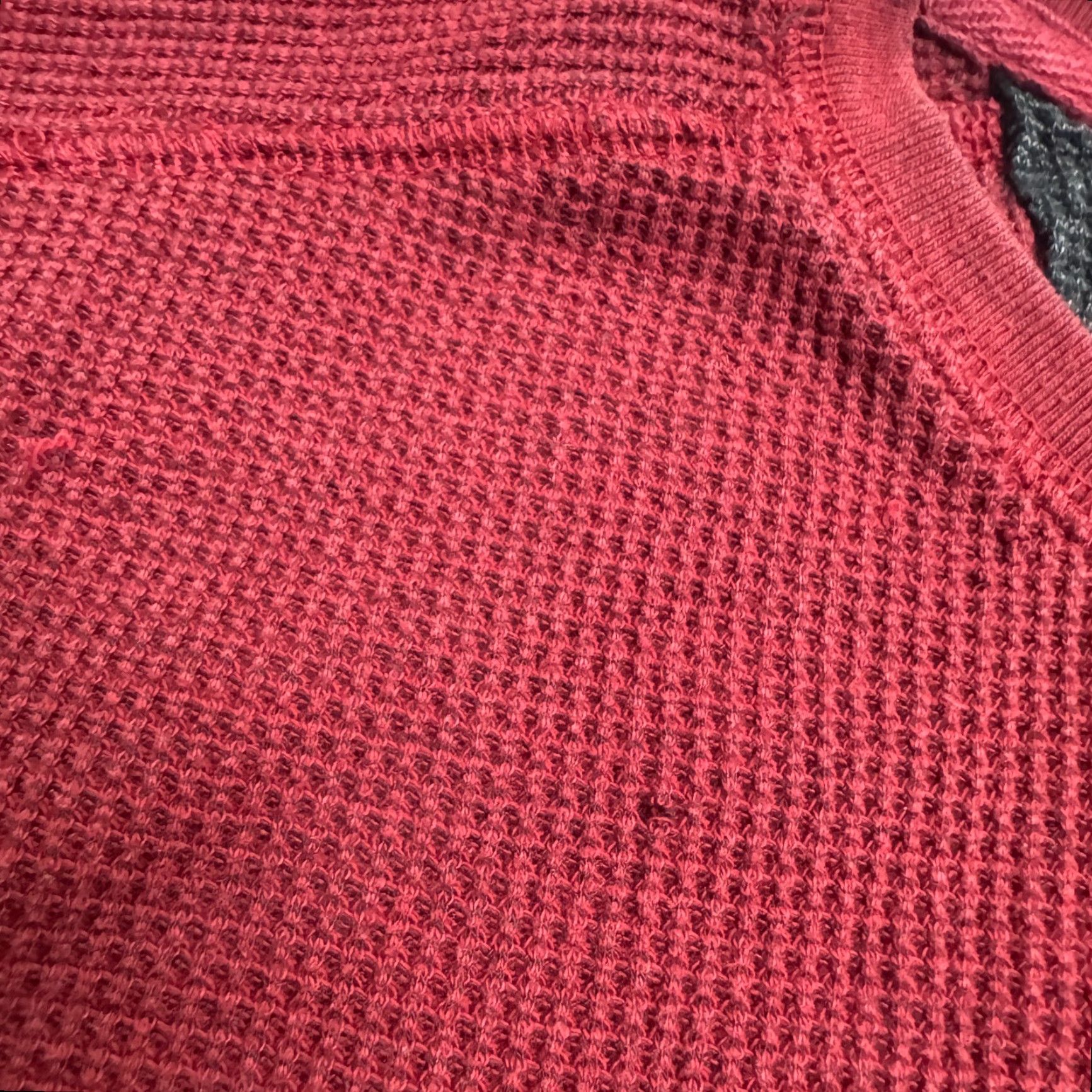 Banana Republic Banana Republic Thermal Waffle Knit Pullover Sweater Men XL Red Crew Neck Cotton Size US XL / EU 56 / 4 - 6 Thumbnail