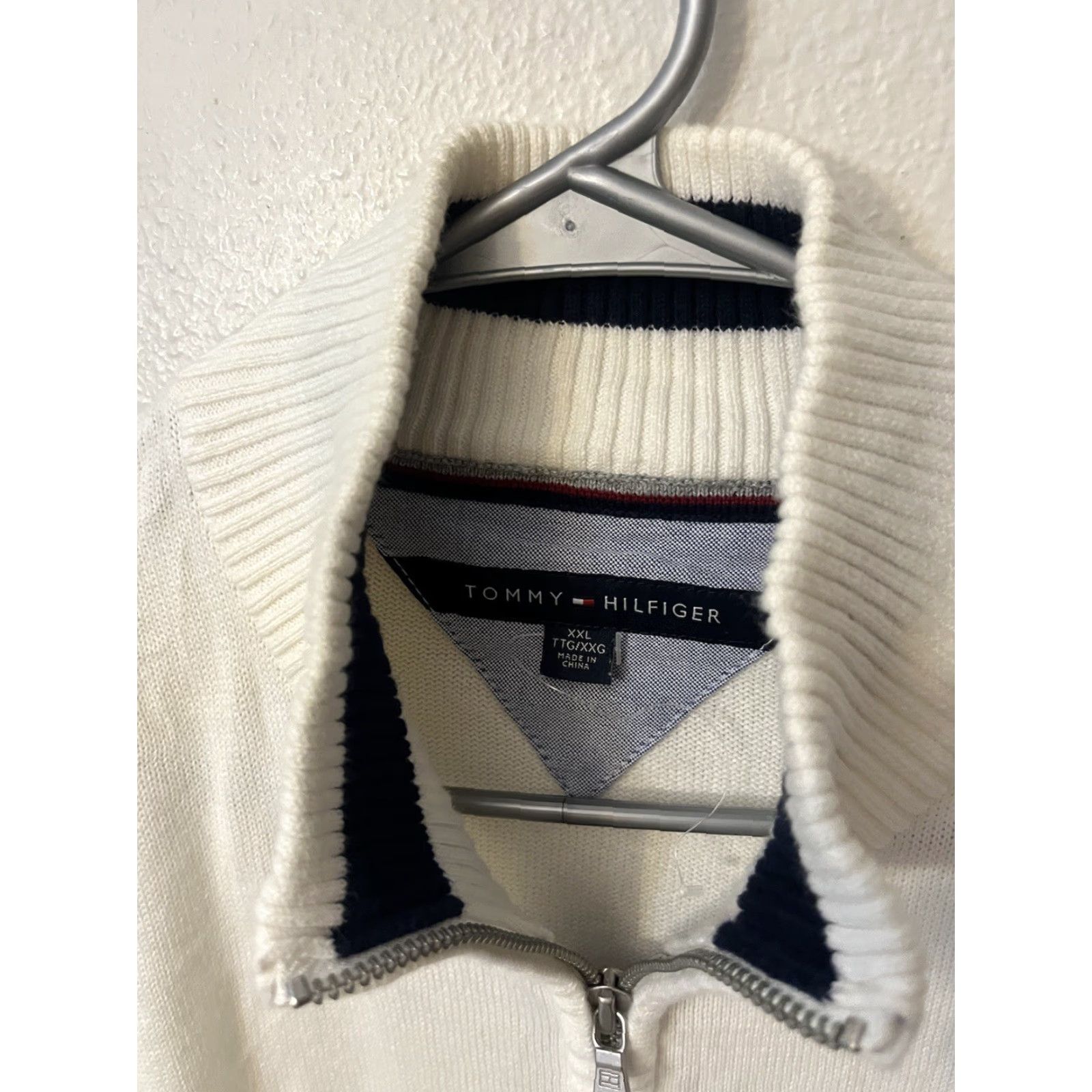 Tommy Hilfiger Tommy Hilfiger Sweater 1/4 Zip XXL White Mens Size US XXL / EU 58 / 5 - 3 Thumbnail