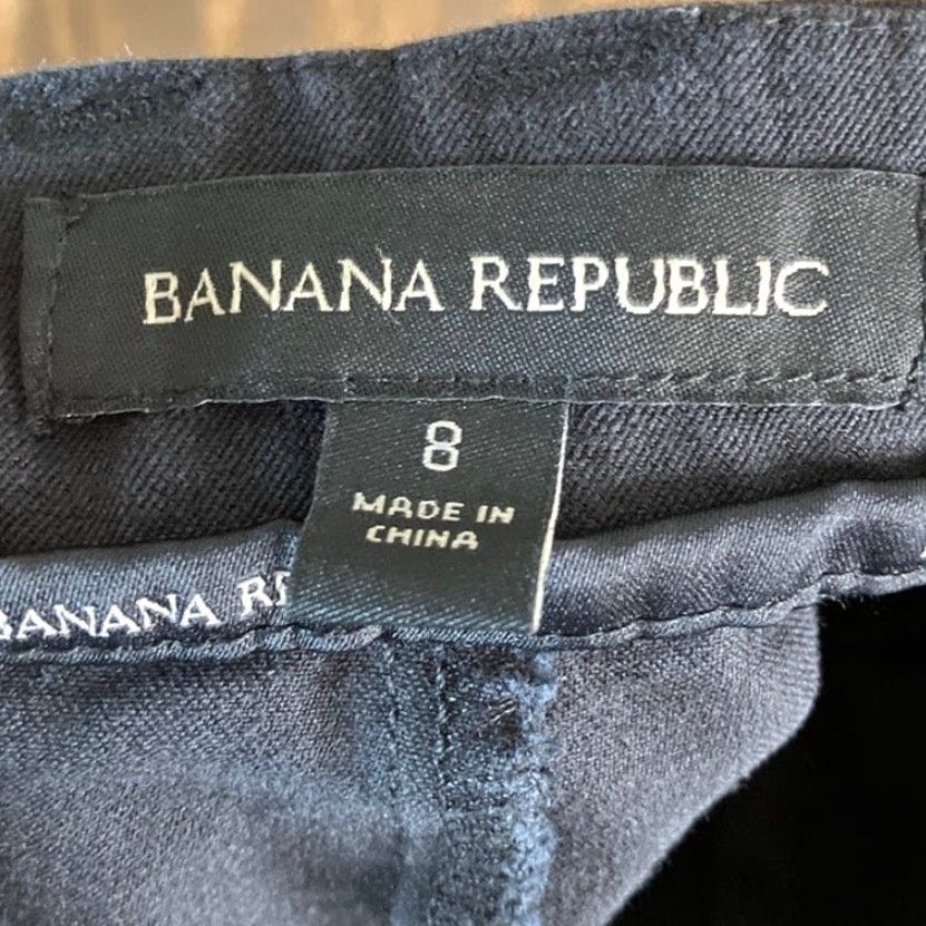 Banana Republic Banana Republic Womens Pants Black Mid Rise Chino Crop Stretch 8 Size 30" / US 8 / IT 44 - 4 Thumbnail