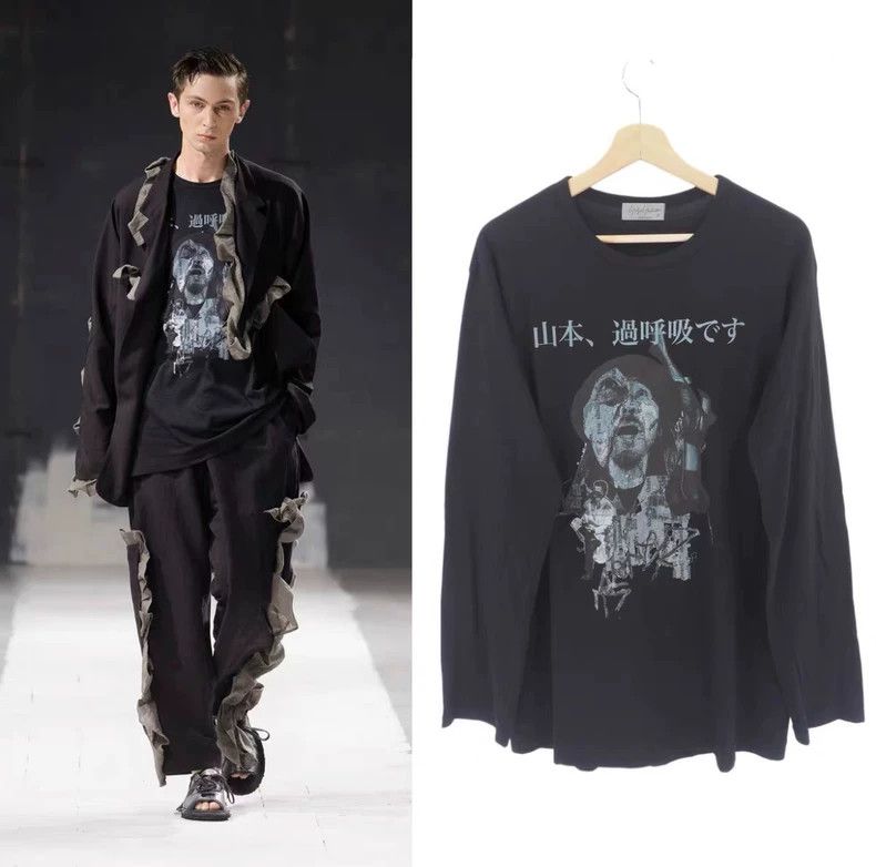 Yohji Yamamoto Black Long Sleeve Shirt with Print-dmc Size US M / EU 48-50 / 2 - 1 Thumbnail
