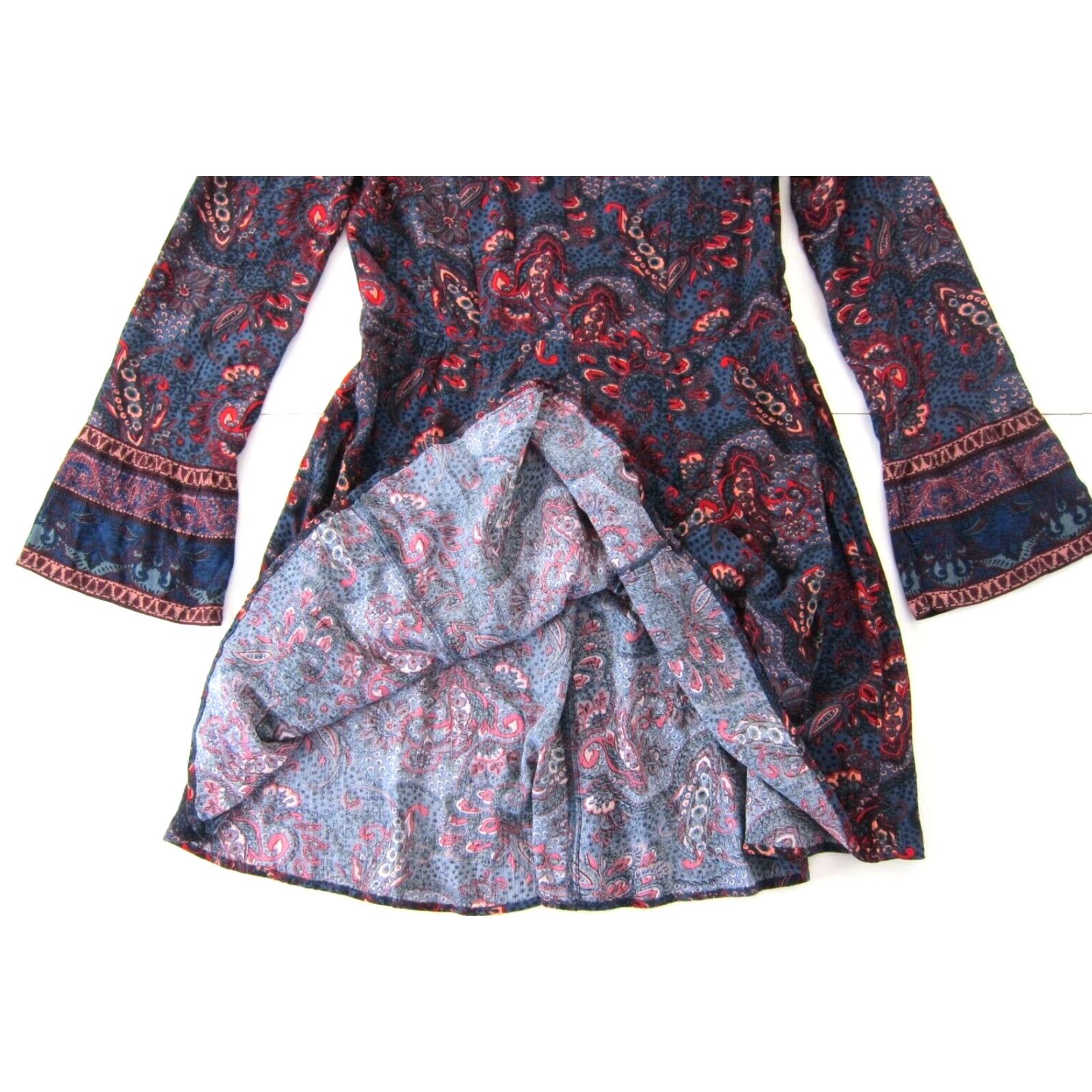 American Eagle Outfitters VINTAGE American Eagle Outfitters Rayon Blue Pink Floral Long Sleeve Sheath Dress Small Size S / US 4 / IT 40 - 5 Thumbnail