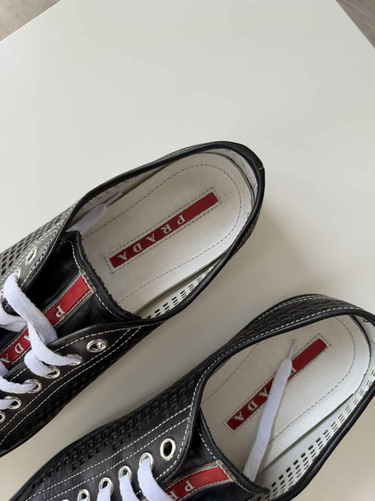 Prada Prada Sport Linea Rossa perforated leather sneakers vintage Size US 7.5 / EU 40-41 - 7 Thumbnail