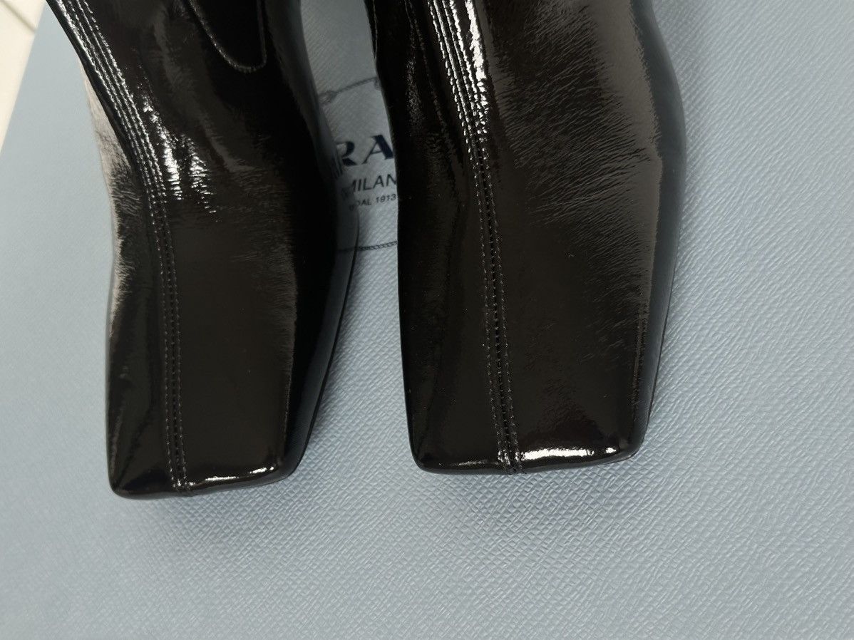 Designer × Prada NEW PRADA Patent Naplak Tech Square Toe Ankle Boots Size US 6 / IT 36 - 6 Thumbnail