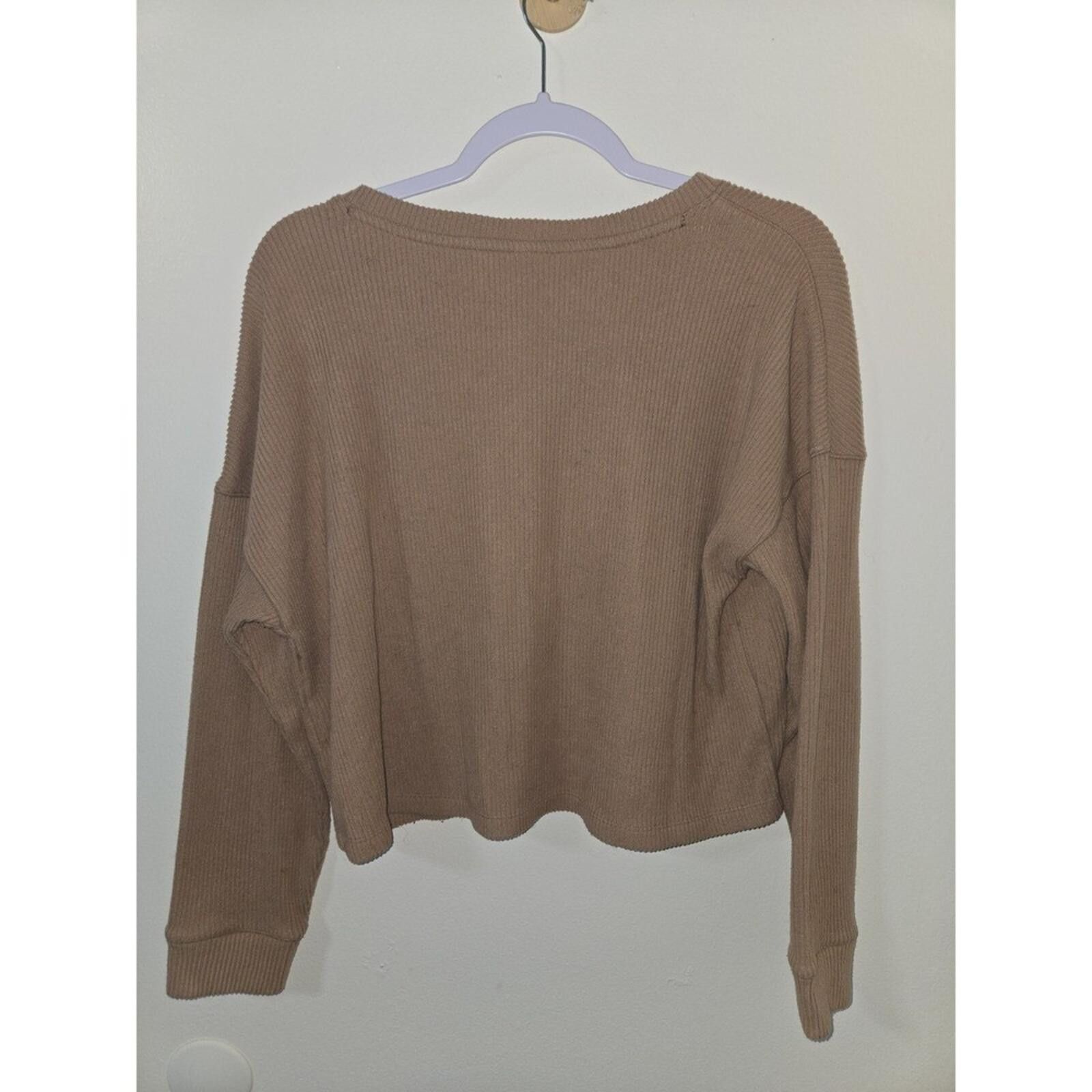 Calvin Klein Calvin Klein Women's Teak Open V-Neck Sweater Medium Size M / US 6-8 / IT 42-44 - 2 Thumbnail