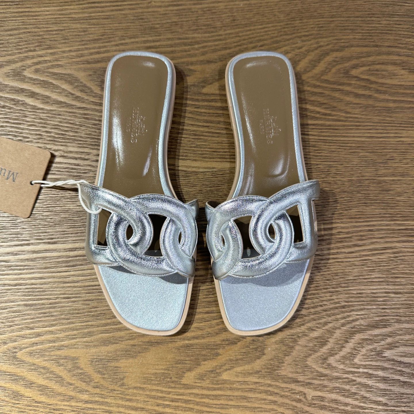 Hermes Hermes May317 Pigalle Slipper Silver Unused Size 36 Size US 5.5 / IT 35.5 - 2 Thumbnail