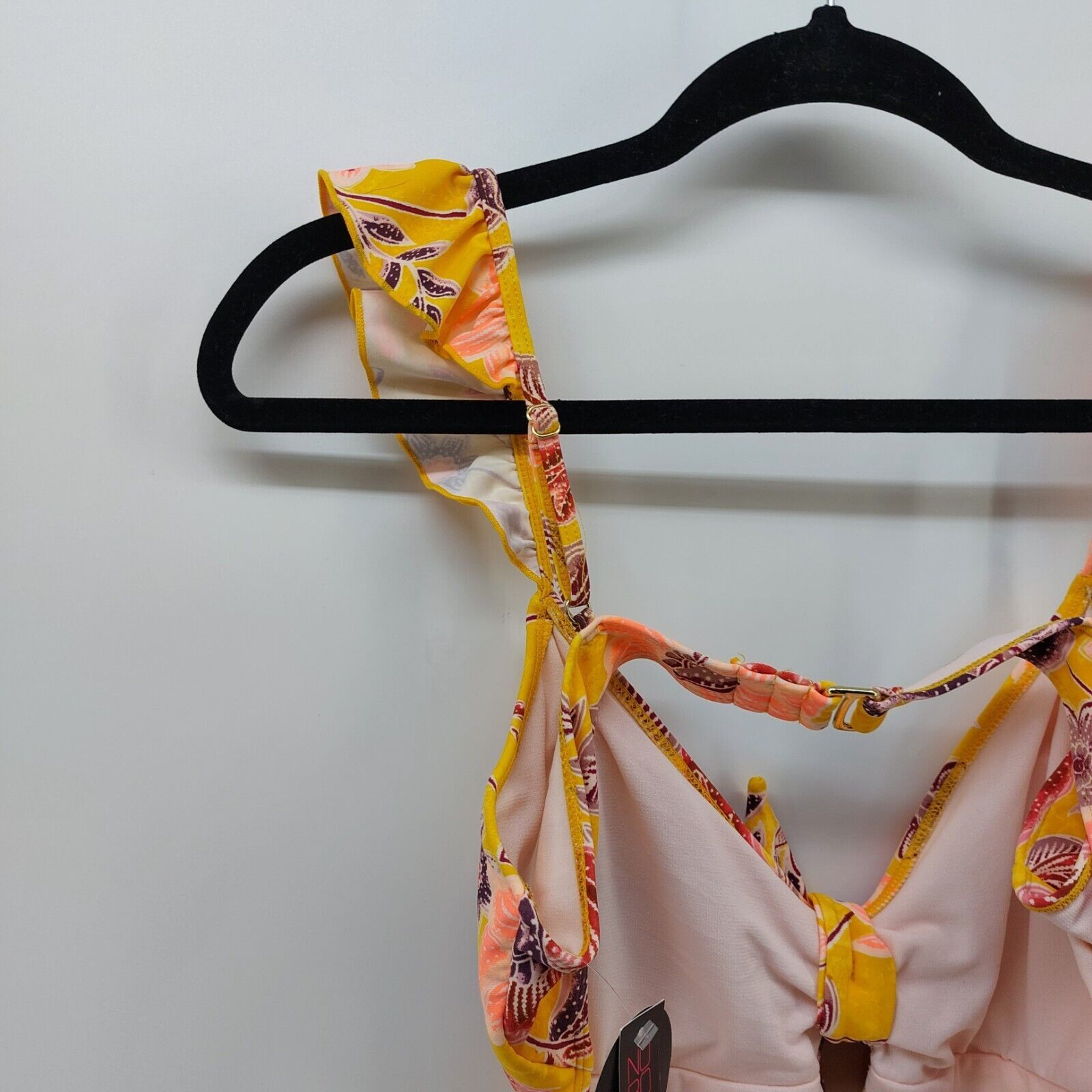 Other No Boundaries Women Bathing Suit Yellow Pink Purple Flowers Size L / US 10 / IT 46 - 13 Thumbnail