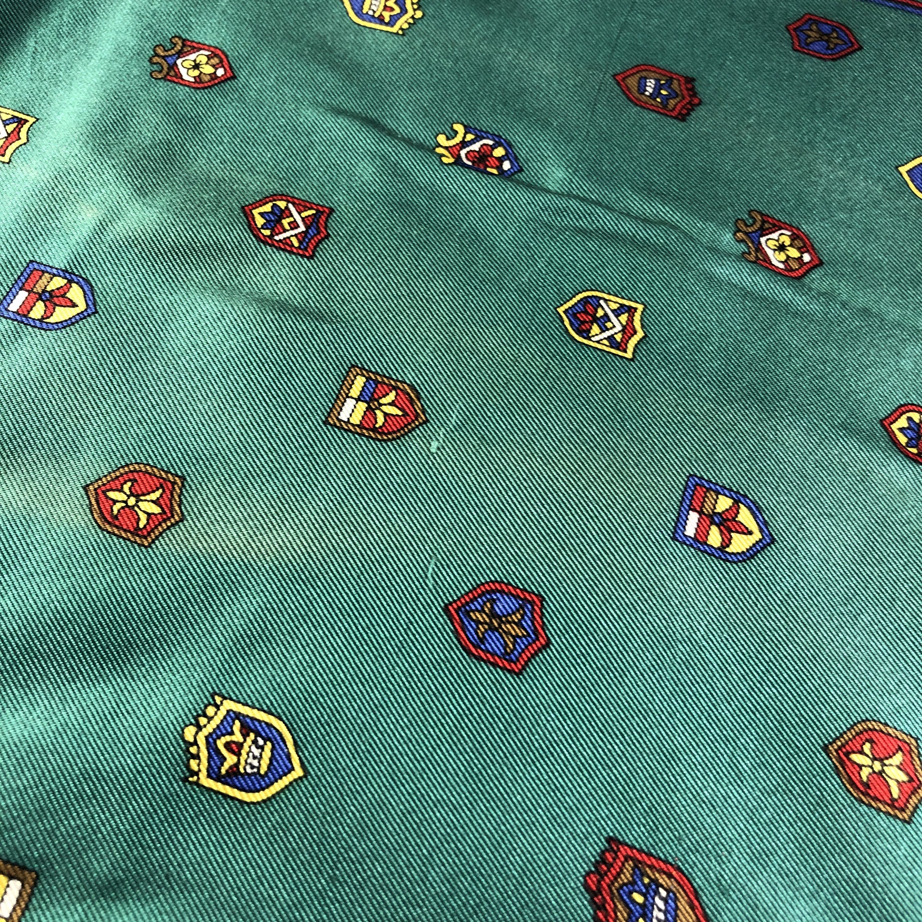 Vintage Felix Buhler Coats of Arm Hand Rolled Silk Scarf Stole M1028 Size ONE SIZE - 6 Thumbnail