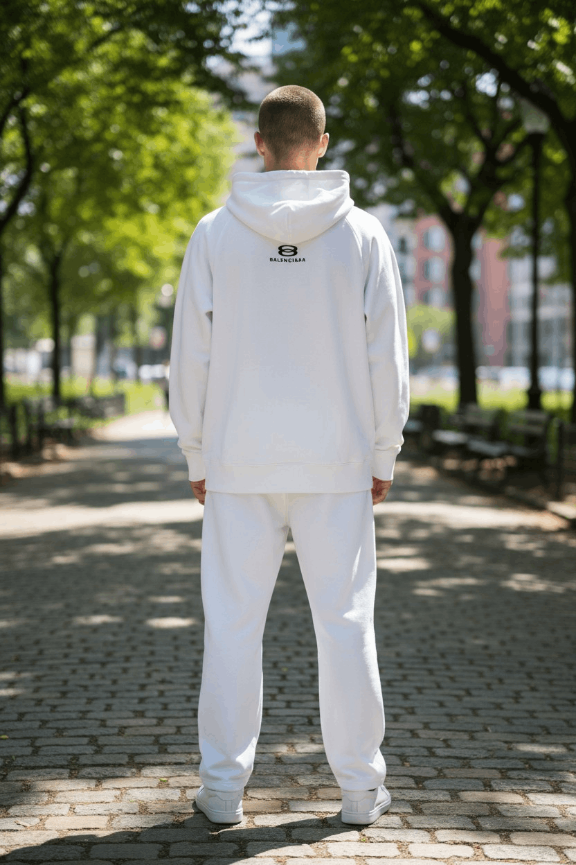 Balenciaga Zip-up Hoodie White - Large - Unisex Size US L / EU 52-54 / 3 - 1 Thumbnail