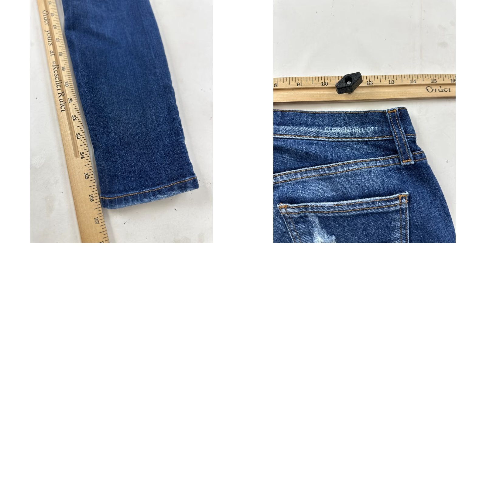 Vintage Current/Elliott Jeans Womens 26-0 Blue Denim Distressed Skinny Leg 5-Pocket Button Closure Medium Wash Size 26" / US 2 / IT 38 - 8 Thumbnail