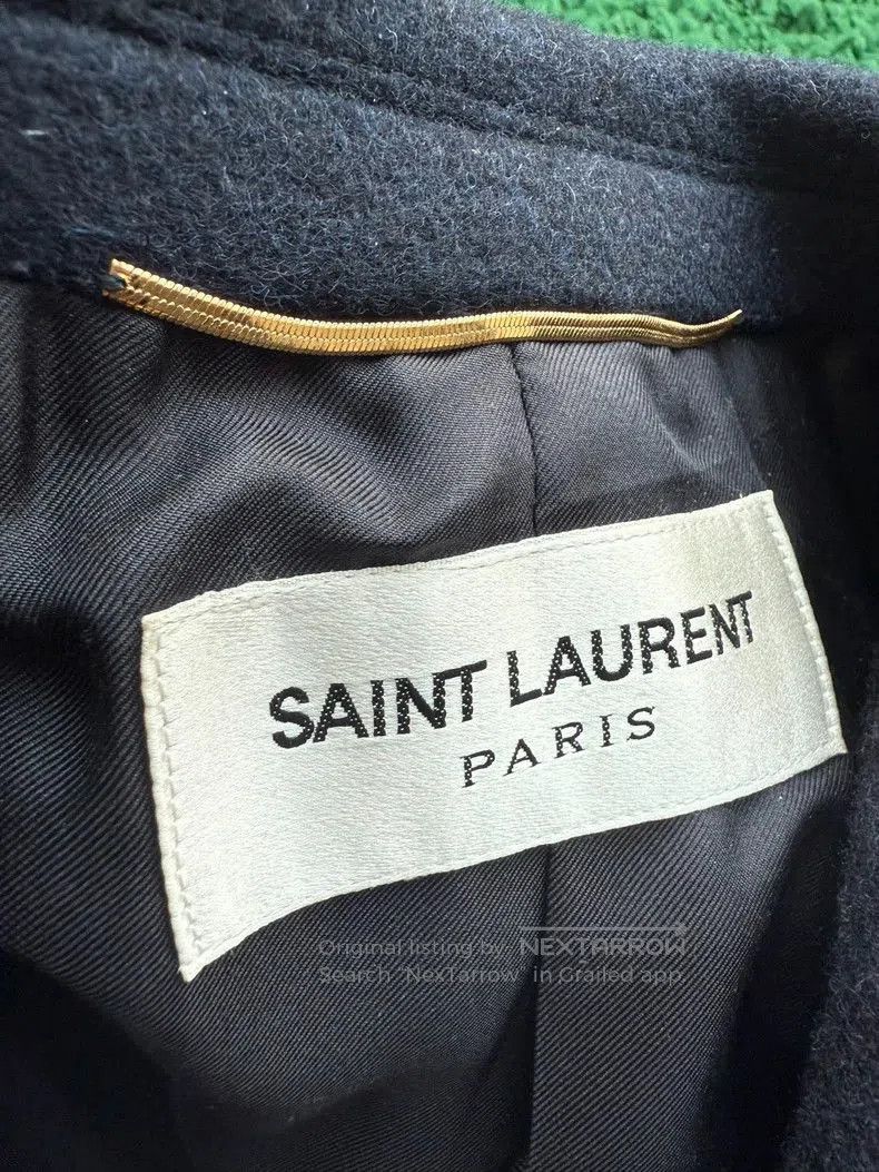 Saint Laurent Paris Saint Laurent Paris Navy Gold Button Coat. Size US XS / EU 42 / 0 - 7 Thumbnail