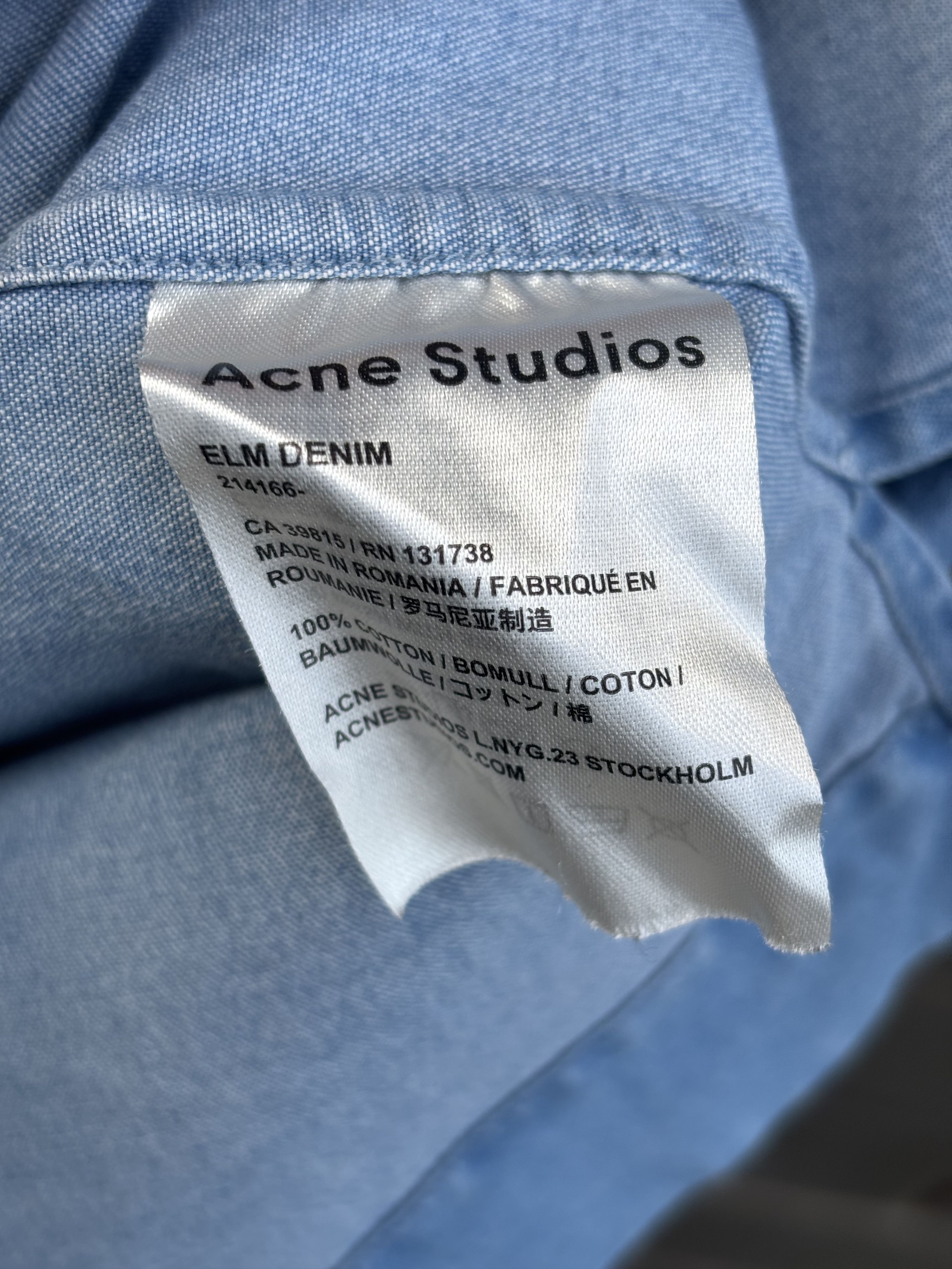 Acne Studios Acne Studios Elm Short Sleeve Denim Shirt Size US M / EU 48-50 / 2 - 4 Thumbnail