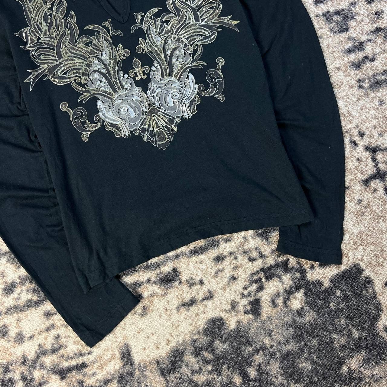 Just Cavalli Just Cavalli Avant Garde Style V-Neck Long Sleeve Size L / US 10 / IT 46 - 3 Thumbnail