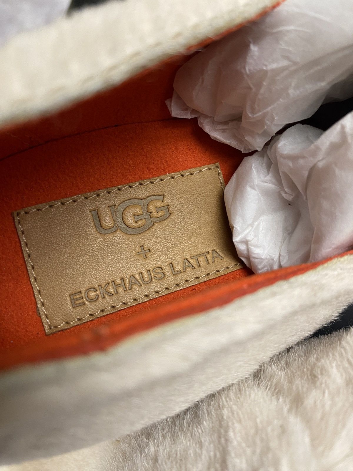 Eckhaus Latta Ugg x Eckhaus Latta Beige Fur Orange Cone Heels Mules Size US 7 / IT 37 - 8 Thumbnail