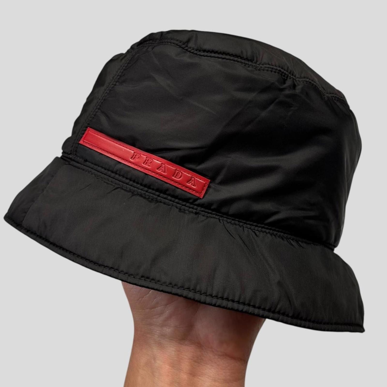 Prada Prada Sport 1999 Nylon Padded Red Tab Bucket Hat - M/L Size ONE SIZE - 3 Thumbnail