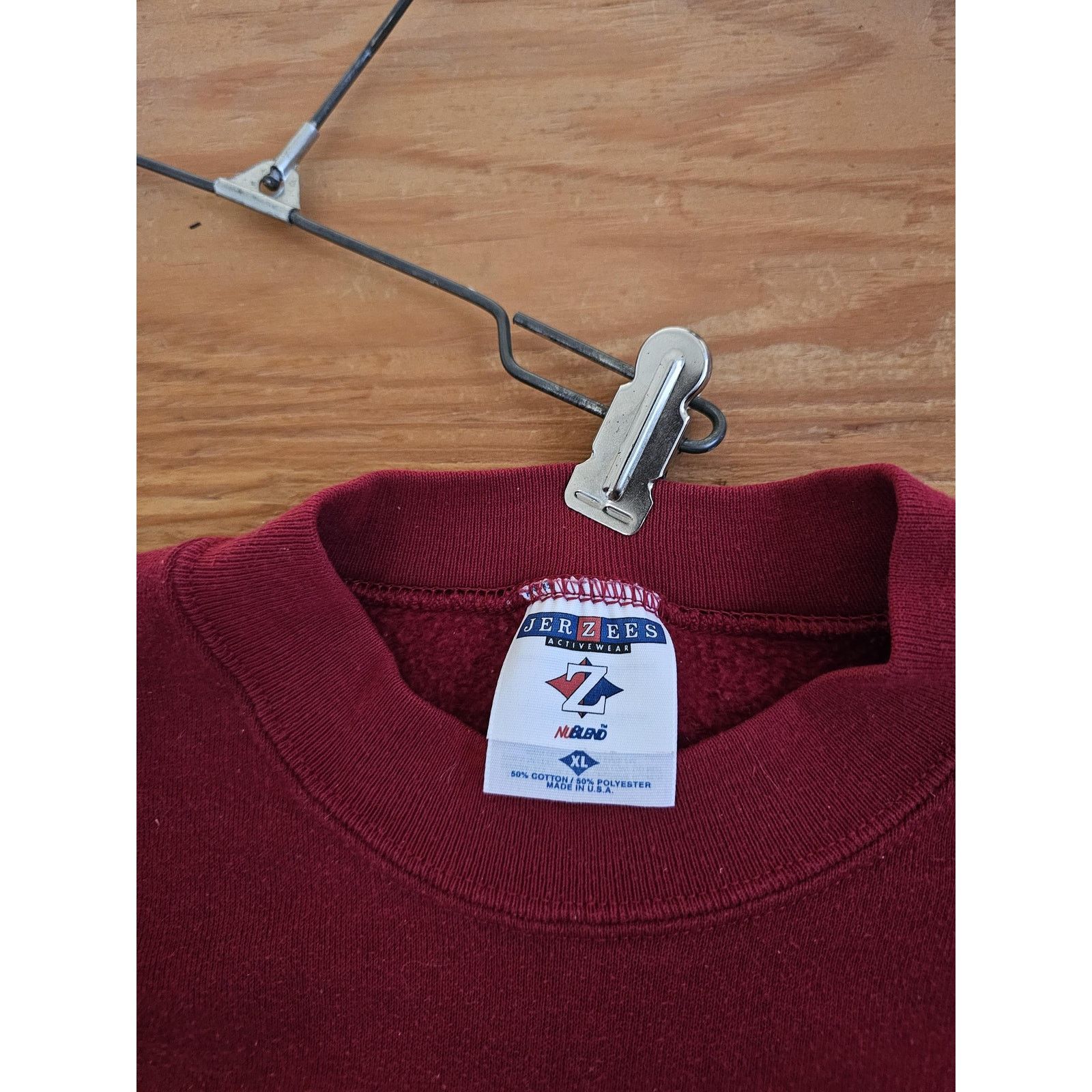 Jerzees Jerzees Plain Blank 50/50 Sweatshirt Dark Red Sz XL Vintage Size US XL / EU 56 / 4 - 3 Thumbnail