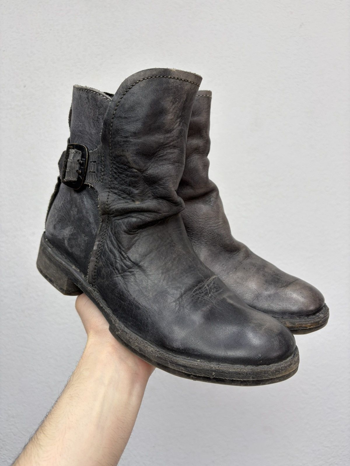 If Six Was Nine Vintage Y2K Guidi CCP Style Distressed Leather Biker Boots Size US 8 / EU 41 - 4 Thumbnail