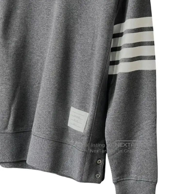 Thom Browne Thom Browne Gray Cotton Logo Long Sleeve Sweatshirt . Size US L / EU 52-54 / 3 - 4 Thumbnail