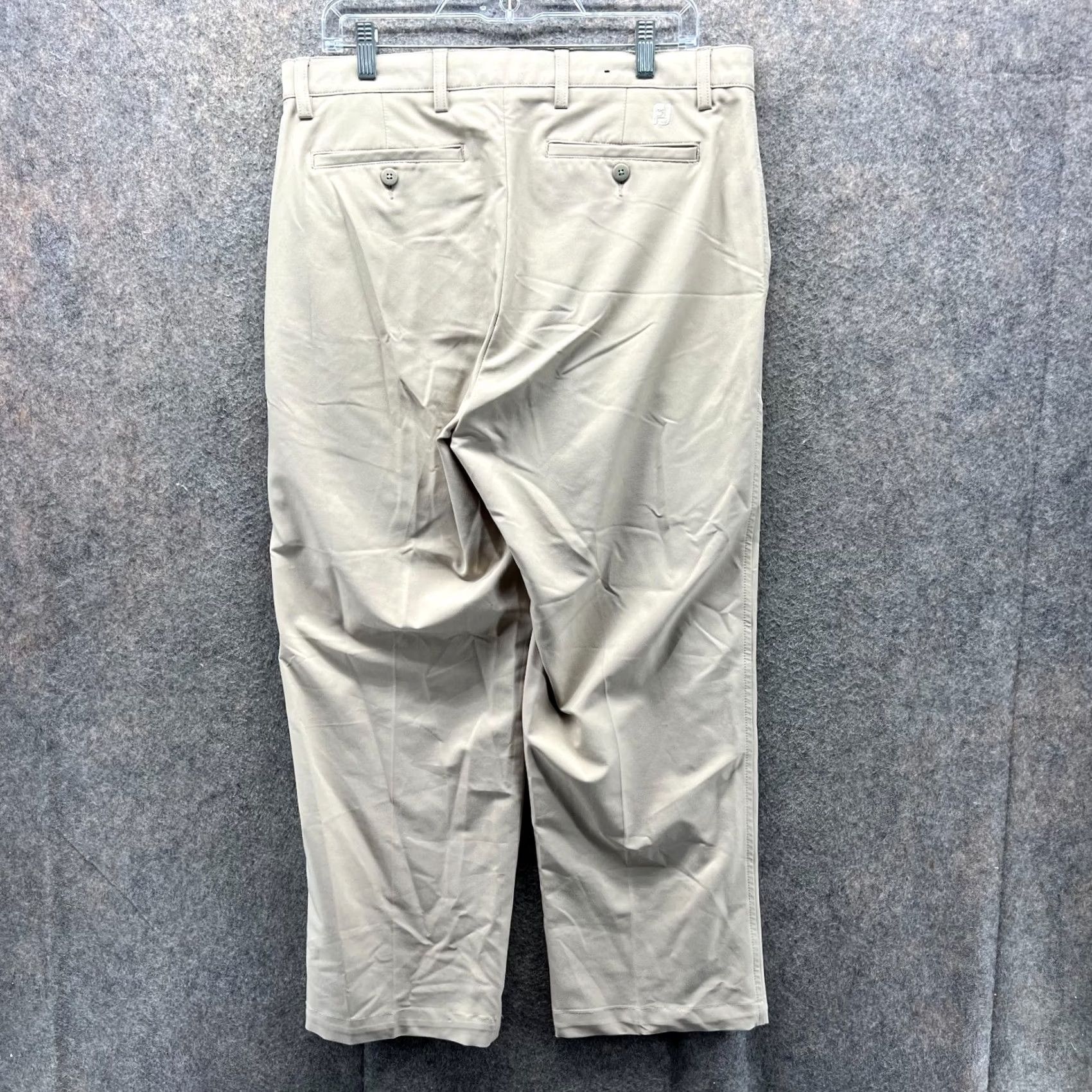 Footjoy FootJoy Pants Men 34x30 Khaki Chino Pleated Polyester Spandex Casual Trousers Size US 34 / EU 50 - 2 Thumbnail