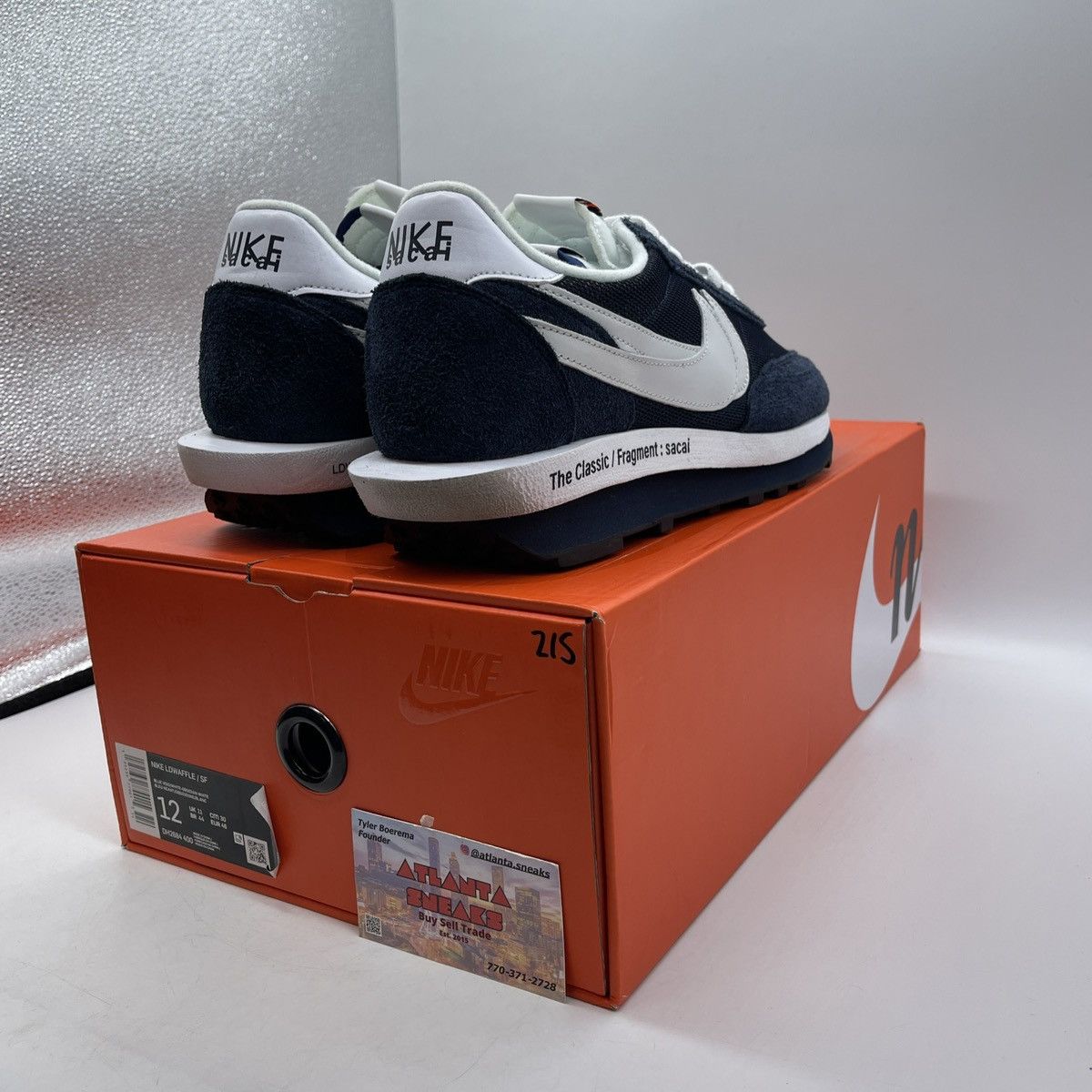 Nike Fragment design x sacia x LDV waffle blackened blue Size US 12 / EU 45 - 5 Thumbnail
