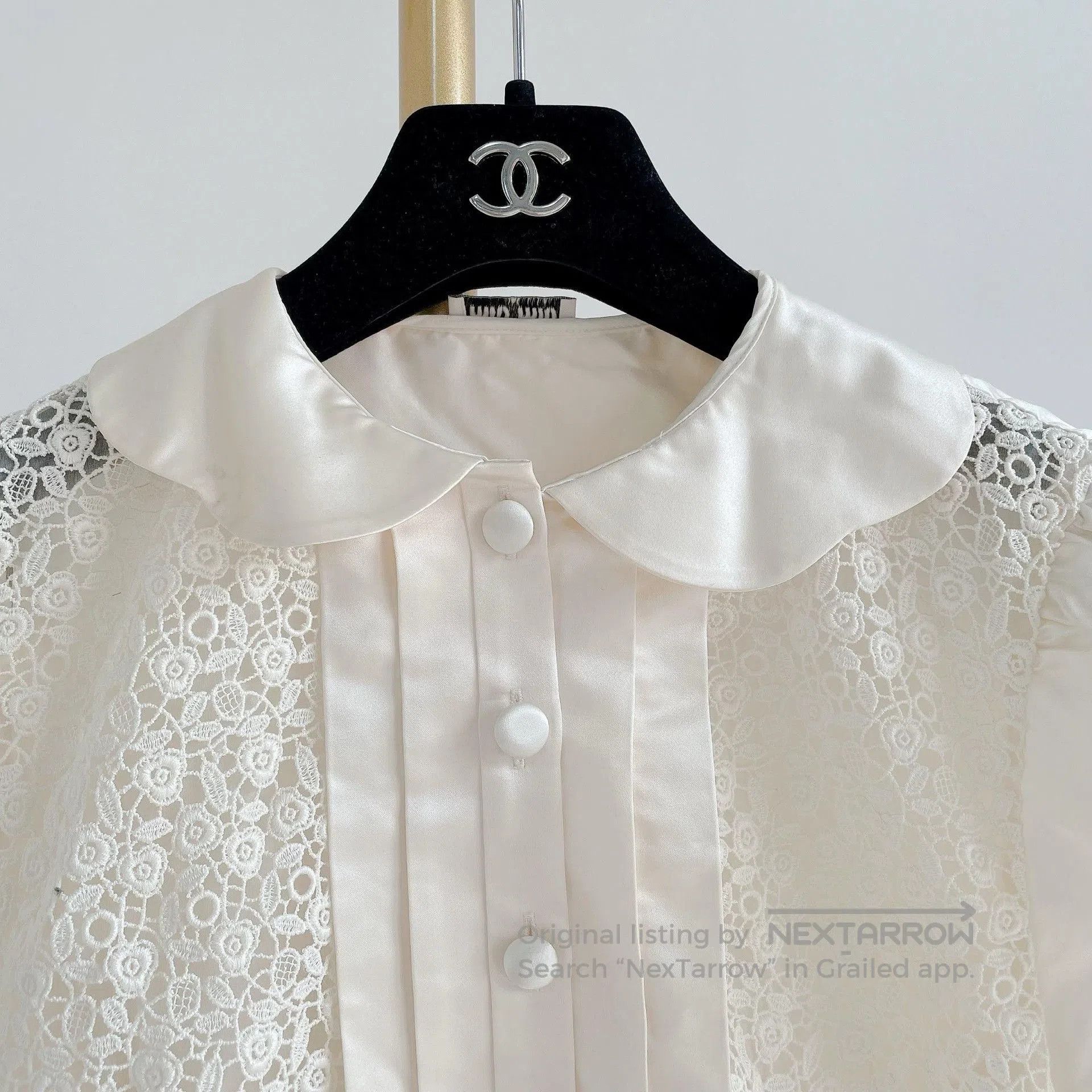 Miu Miu Miu Miu White Silk Top. Size XS / US 0-2 / IT 36-38 - 3 Thumbnail