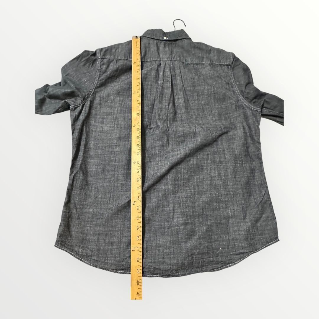 Levi's Levi’s Men’s Button Down Shirt XL Black Gray Chambray Long S Size US XL / EU 56 / 4 - 13 Thumbnail