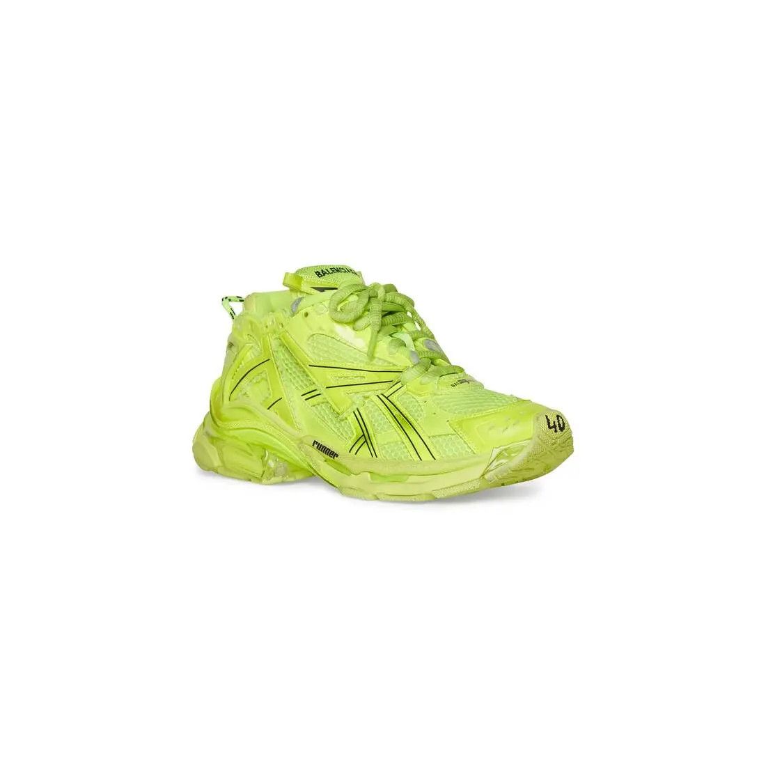 Balenciaga o1in1g0824 Runner Sneaker in Fluo Yellow Size US 10 / EU 43 - 2 Thumbnail