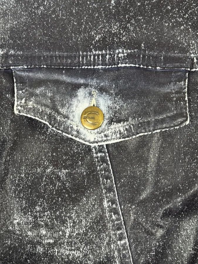 Just Cavalli 2000s Cavalli Grey Eroded Denim Jacket Size US L / EU 52-54 / 3 - 9 Thumbnail