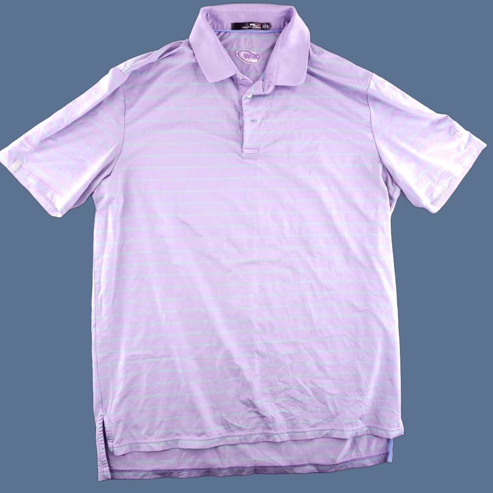 Ralph Lauren Ralph Lauren Golf Polo Mens XL Purple Green Stripe Oversized Company Logos Baggy Size US XL / EU 56 / 4 - 1 Thumbnail