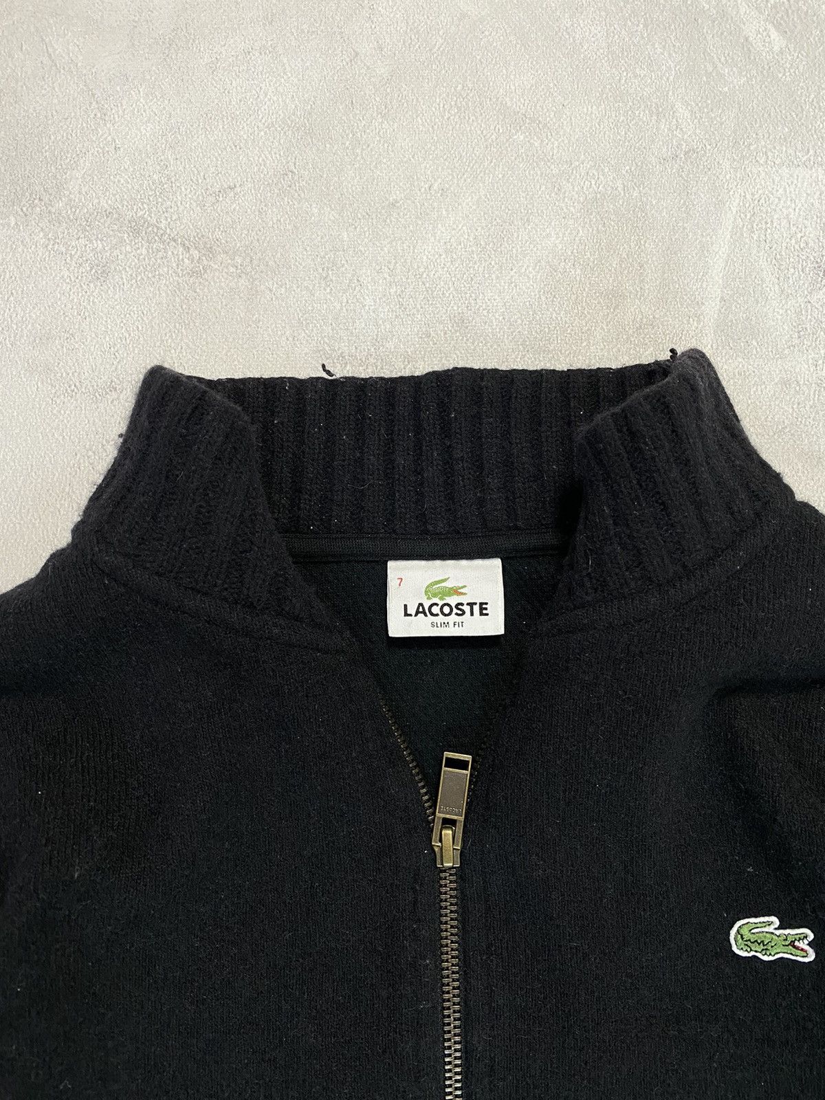 Lacoste 🥵 Vintage 90s Zip Up Sweater LACOSTE WOOL Mini Logo CASUAL Size US L / EU 52-54 / 3 - 5 Thumbnail
