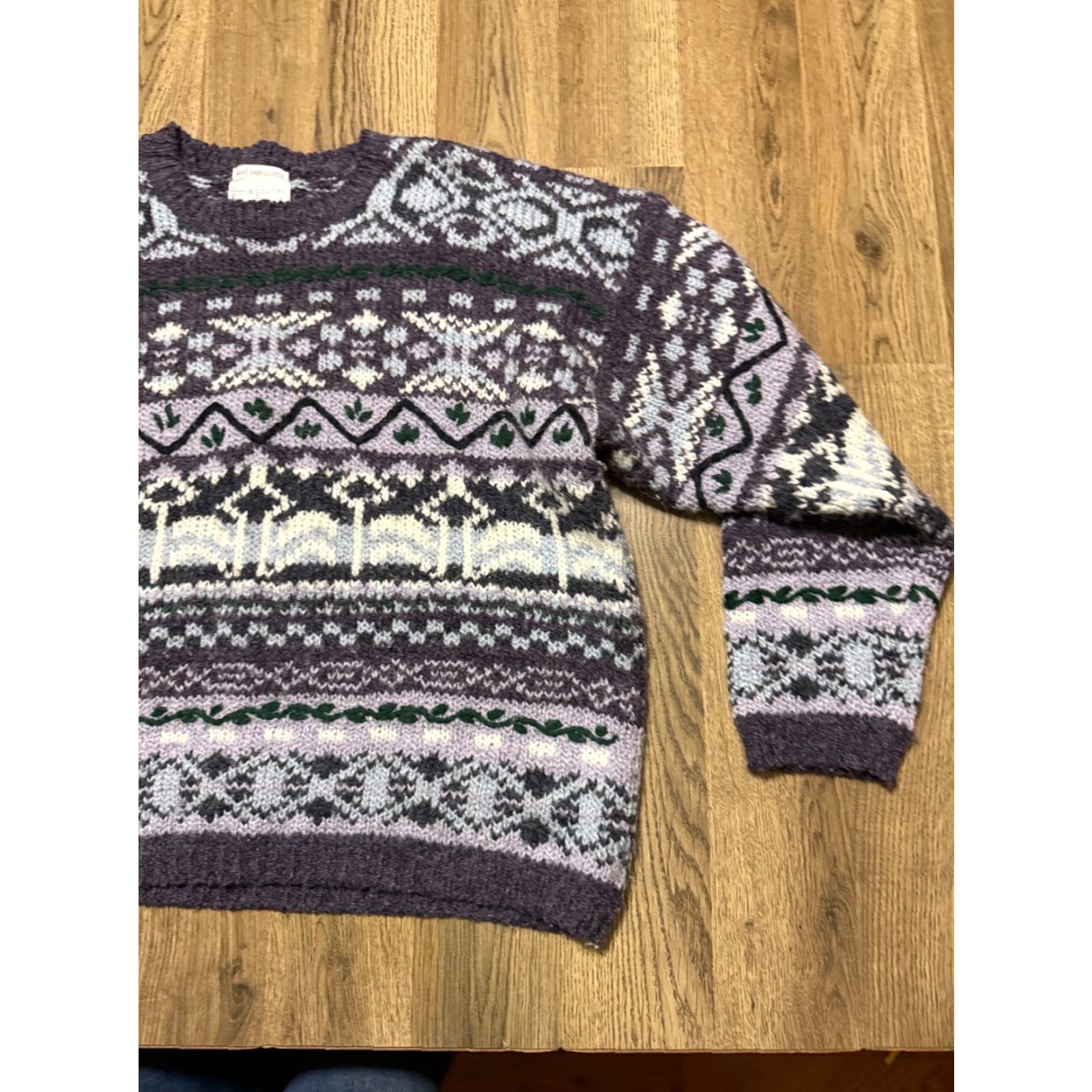 Vintage Christopher & Banks Sweater Women L Purple Blue Green Wool Blend Knit Crew Neck Pullover Casual Fall Winter Spring Summer Regular Size L / US 10 / IT 46 - 4 Thumbnail