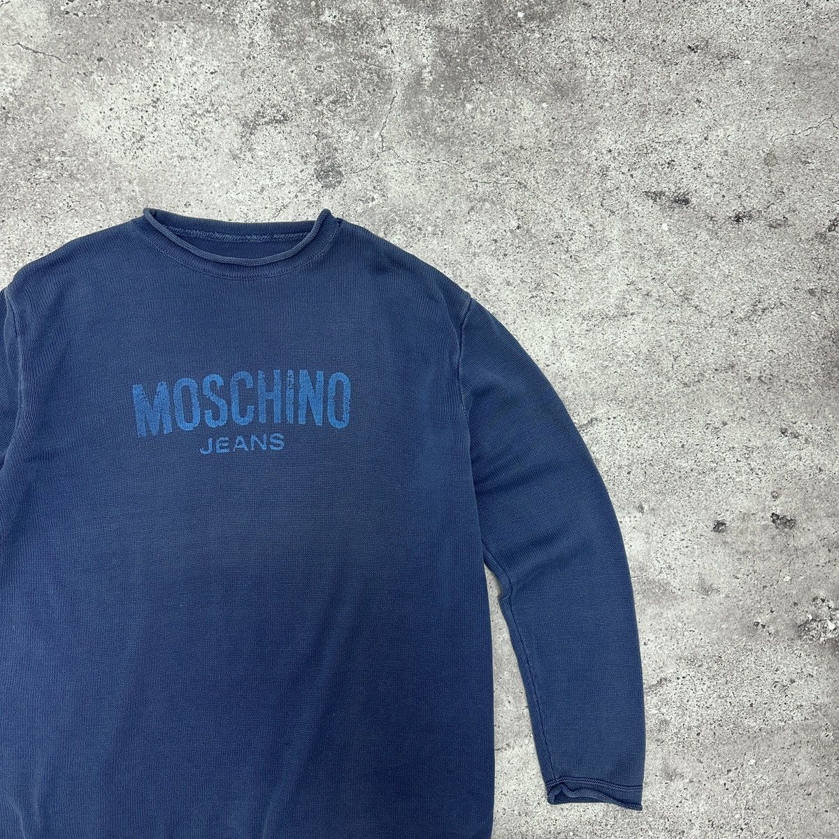Moschino Vintage 90s Moschino Washed Faded knitted sweater y2k hype Size US XL / EU 56 / 4 - 2 Thumbnail