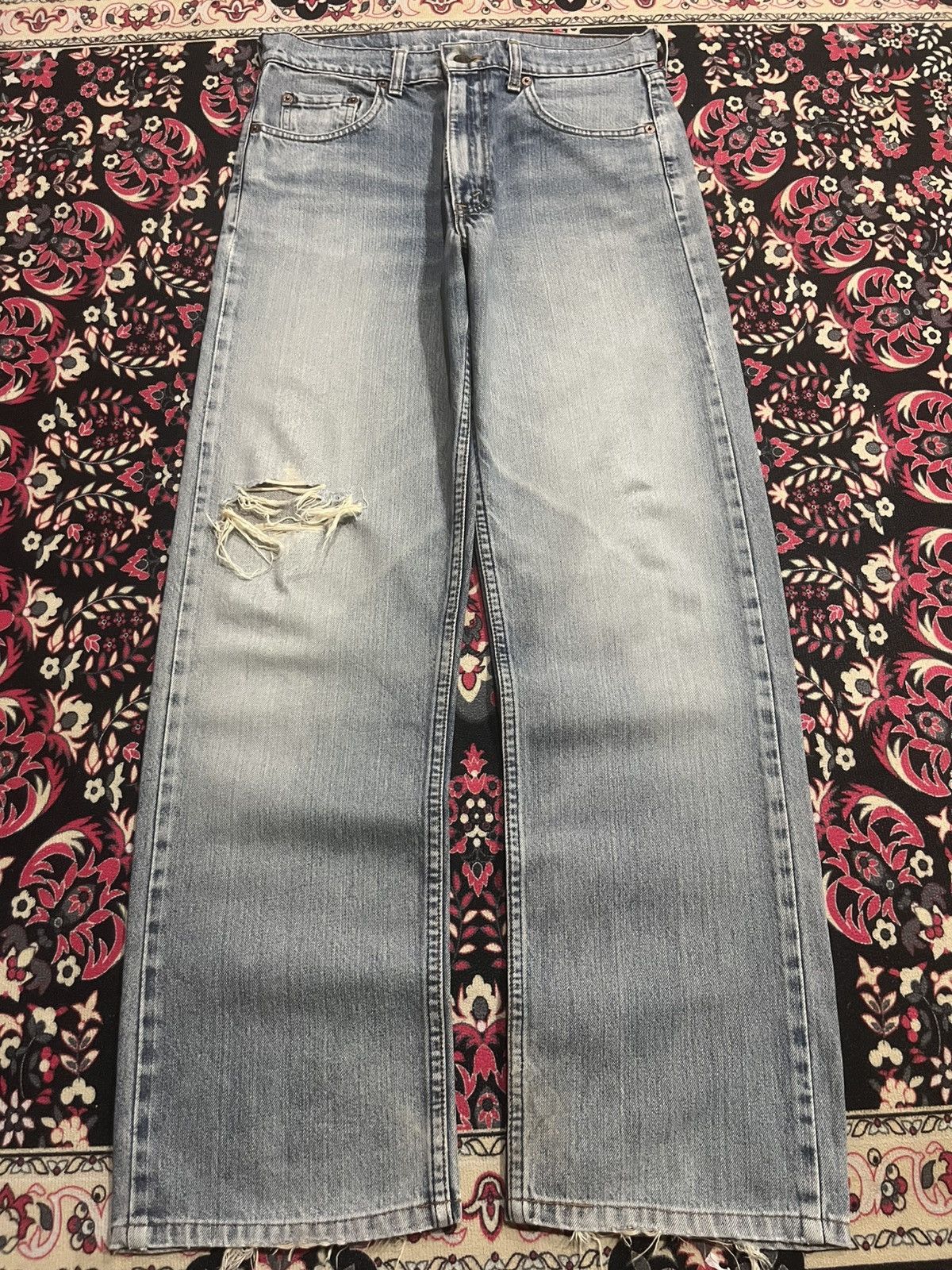 Levi's ⚡️Straight Leg⚡️Vintage Levi’s 512 Light Blue Wash Frayed Jean Size US 31 - 1 Thumbnail
