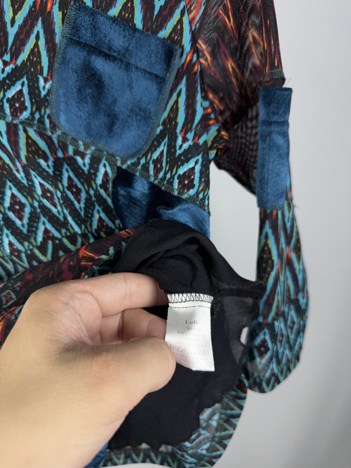 Other Vintage Psychedelic Mesh Patchwork Top Gaultier Style Y2K Size M / US 6-8 / IT 42-44 - 4 Thumbnail