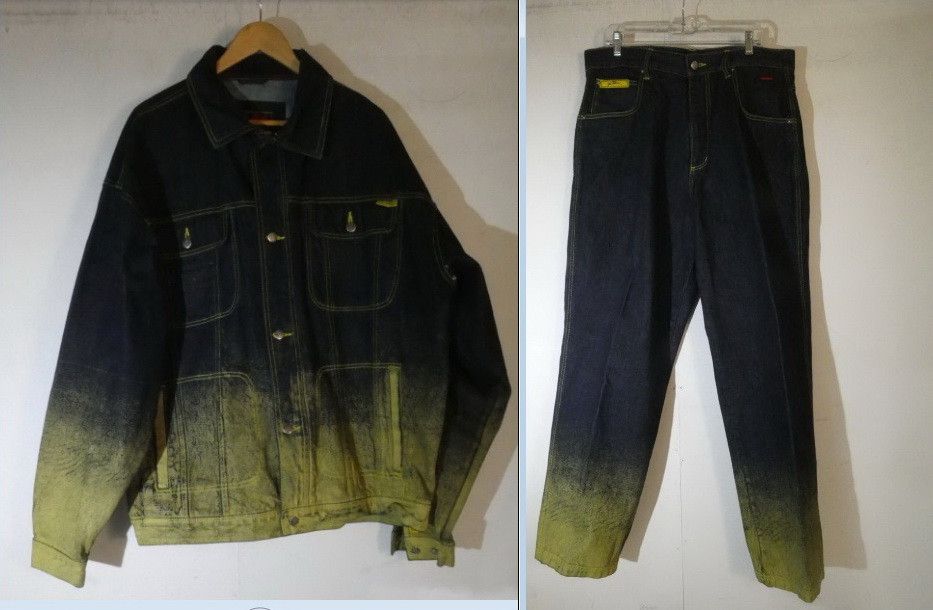Fubu Fubu denim suit, 1990s, baggy jacket and pants set, 90s XXL Size US XXL / EU 58 / 5 - 1 Thumbnail