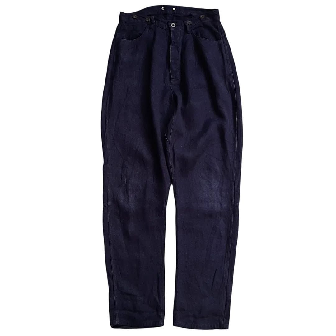 Mister Freedom Vlas Blomme Kortjik Linen With Suspenders Button Pants Size US 30 / EU 46 - 1 Thumbnail
