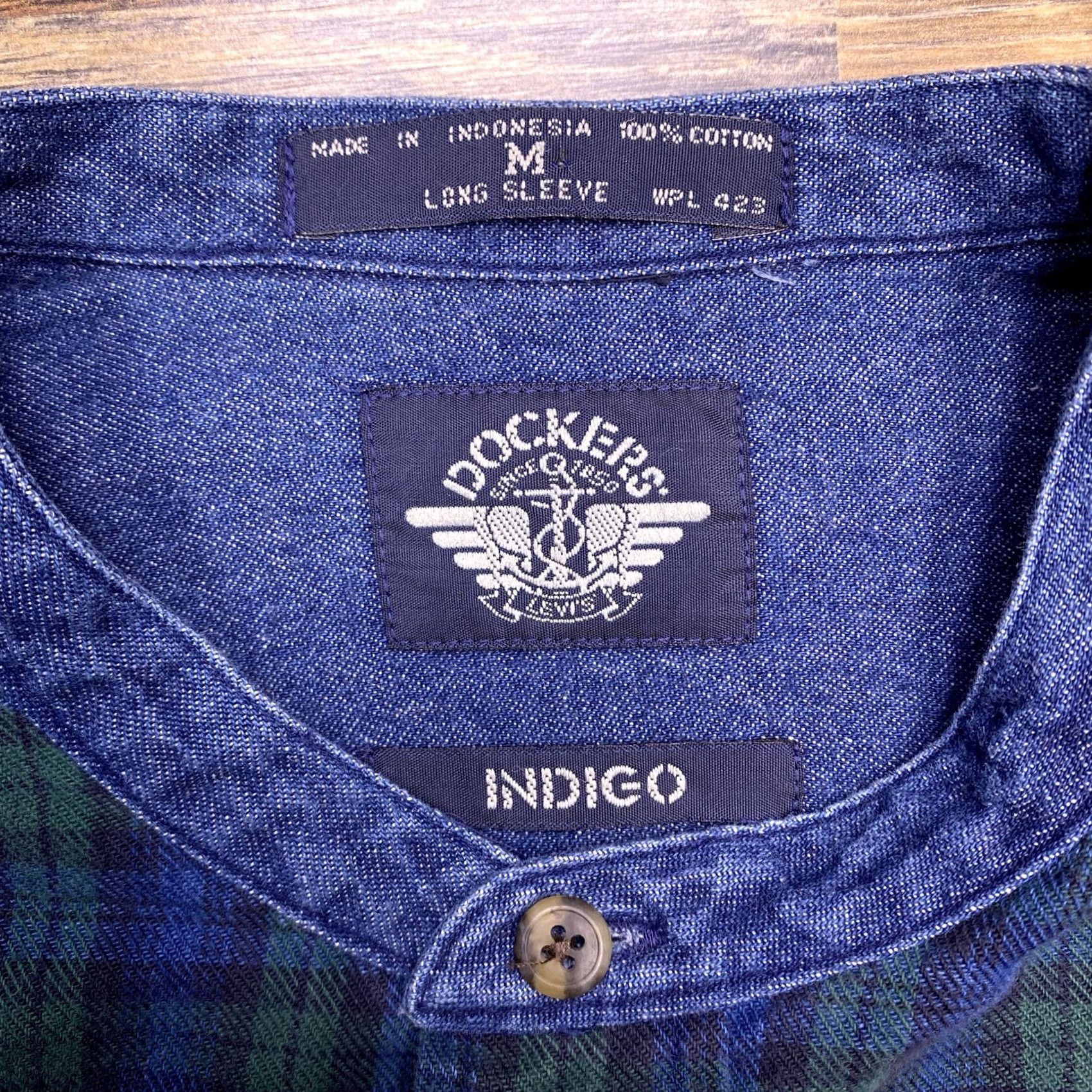 Dockers VINTAGE Dockers Shirt Mens M Green Plaid Button-Up Band Collar Knit Cotton Long Sleeve Victory Classic Size US M / EU 48-50 / 2 - 4 Thumbnail