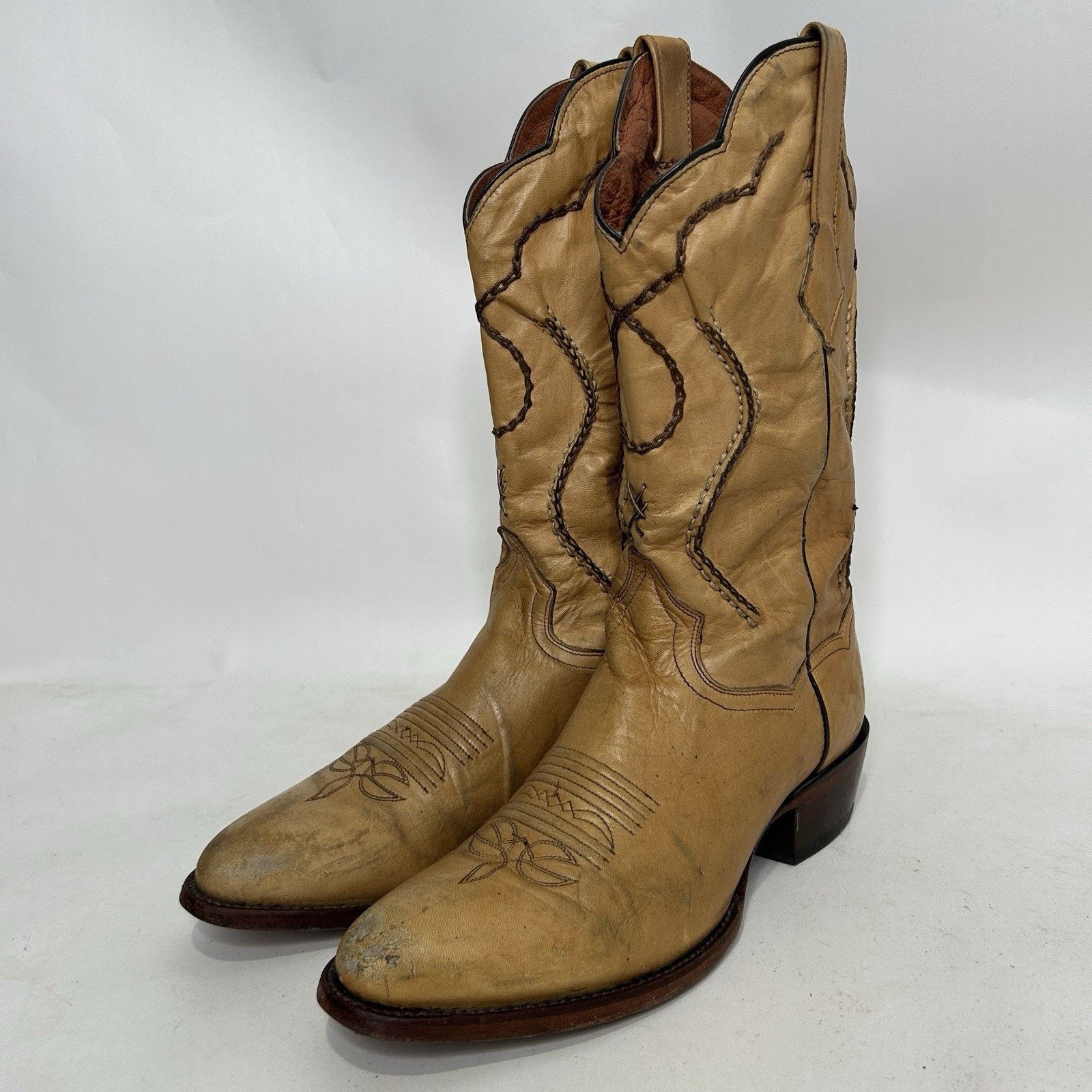 Dan Post Vintage Dan Post Palamino Albany Boots “Cream” Men’s 11D Size US 11 / EU 44 - 3 Thumbnail