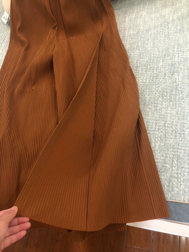 Issey Miyake Issey Miyake size:one size Orange pleated wide-leg pants Size 23" - 8 Thumbnail