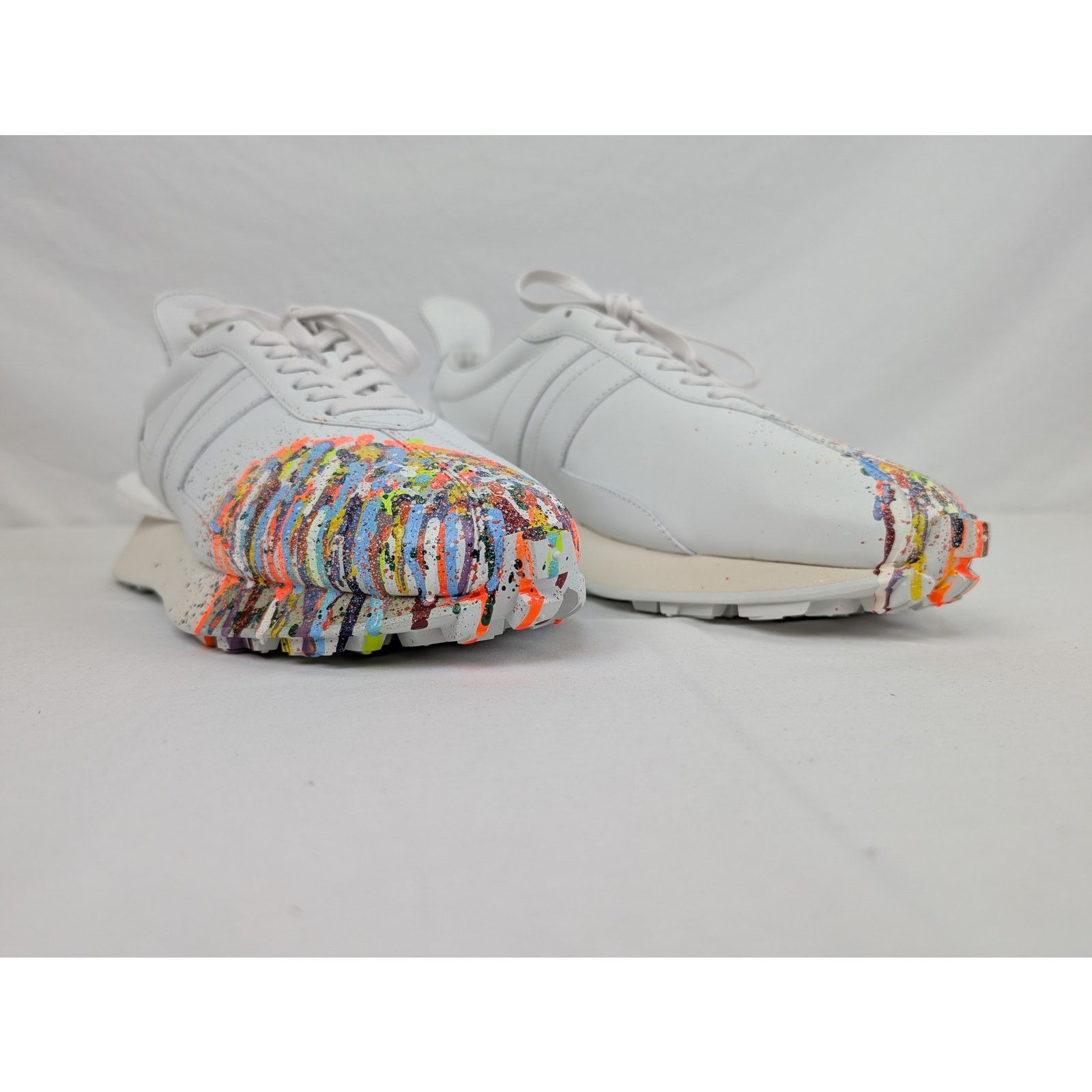 Lanvin o1rshd1 Paint Splatter Bump Sneakers in White Size US 14 / EU 47 - 3 Thumbnail