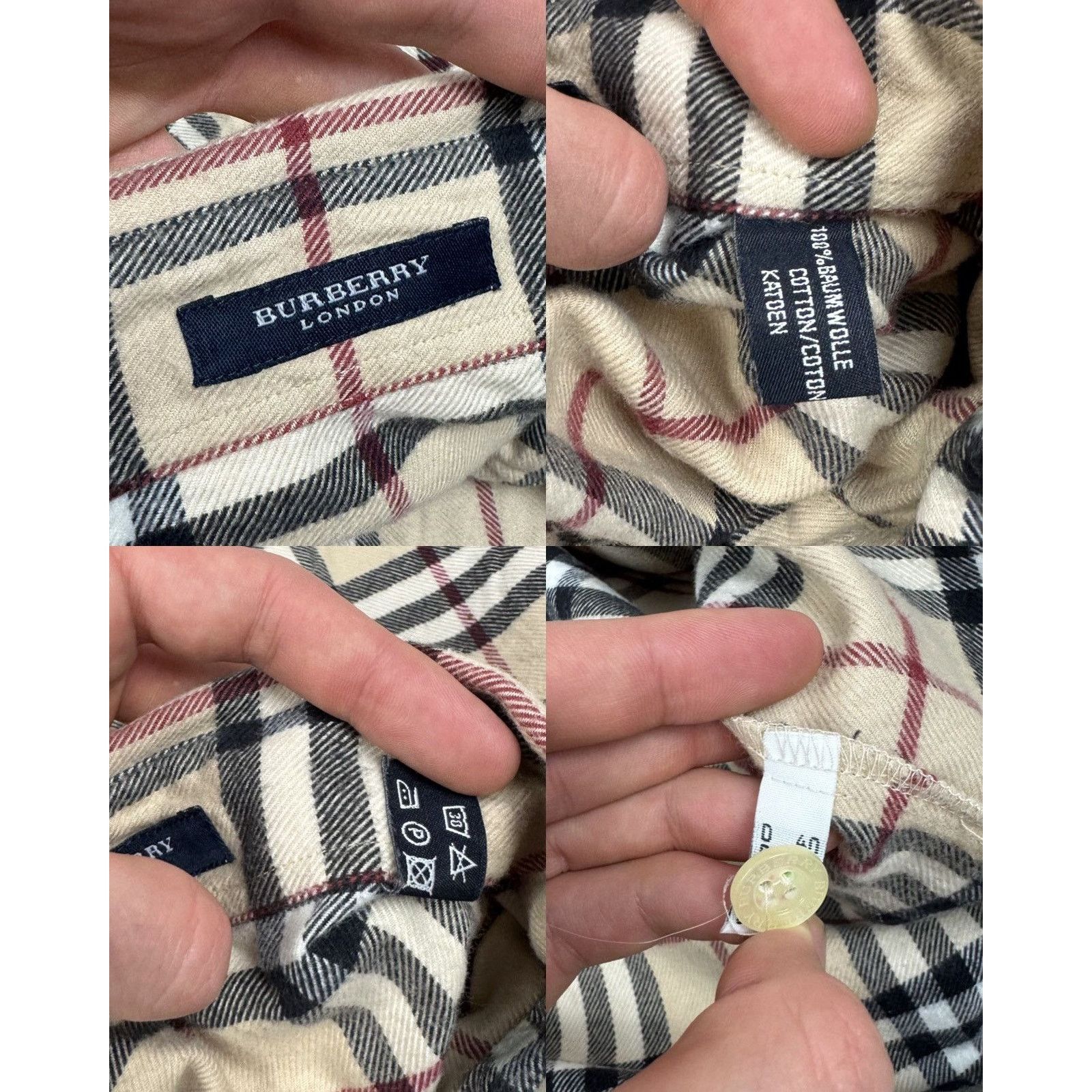 Burberry × Japanese Brand Burberry Beige Nova Check Cotton Long Sleeve Shirt Size M / US 6-8 / IT 42-44 - 2 Thumbnail