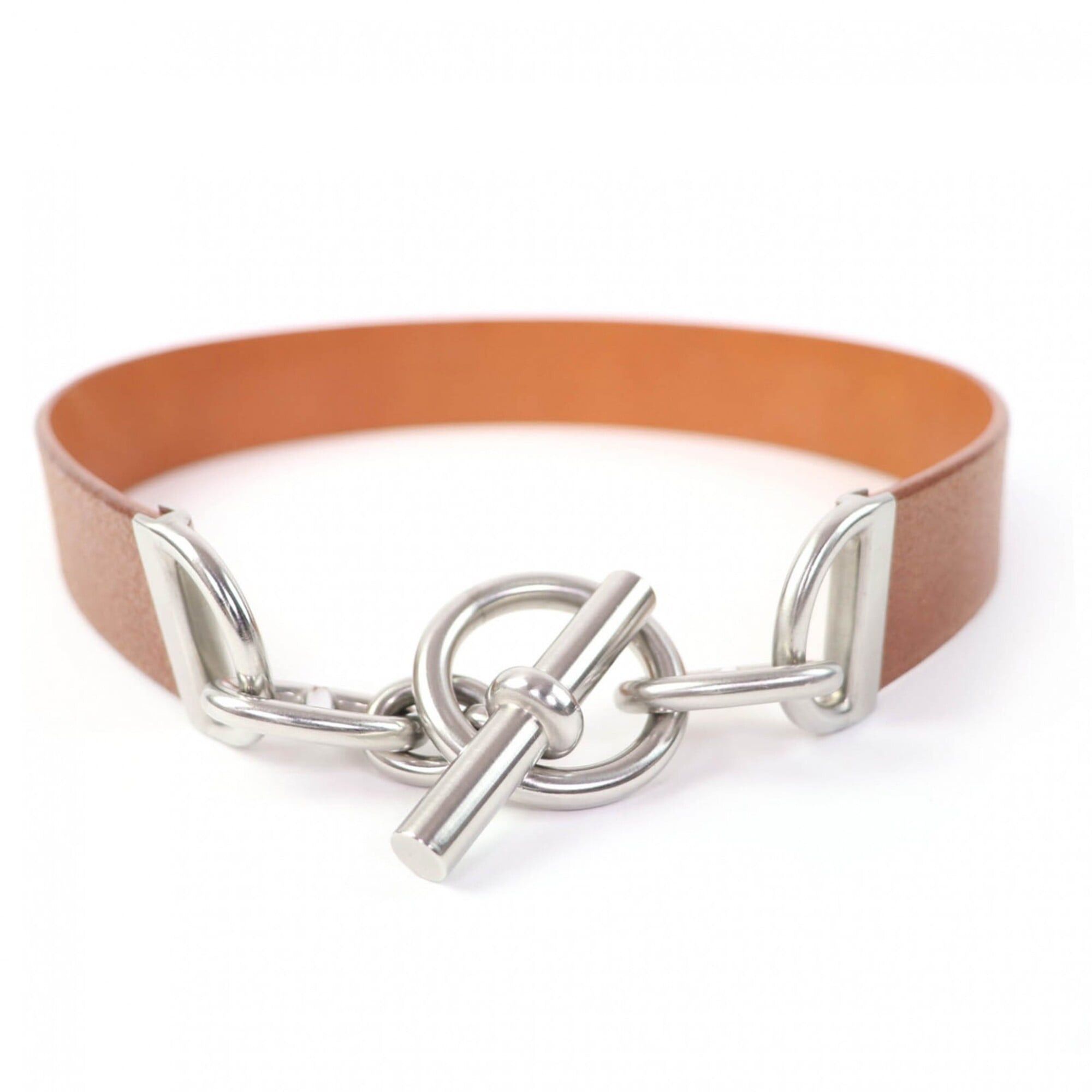 Hermes HERMES Vintage Silver Hardware Margiela Era Chaine d'Ancre Leather Belt Brown 70 □C Stamp Made in France Women's with Box Size ONE SIZE - 1 Thumbnail