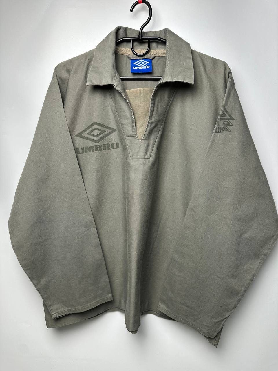 90s Umbro Drill Top Rugby Shirt UK Britpop Oasis Style RARE
