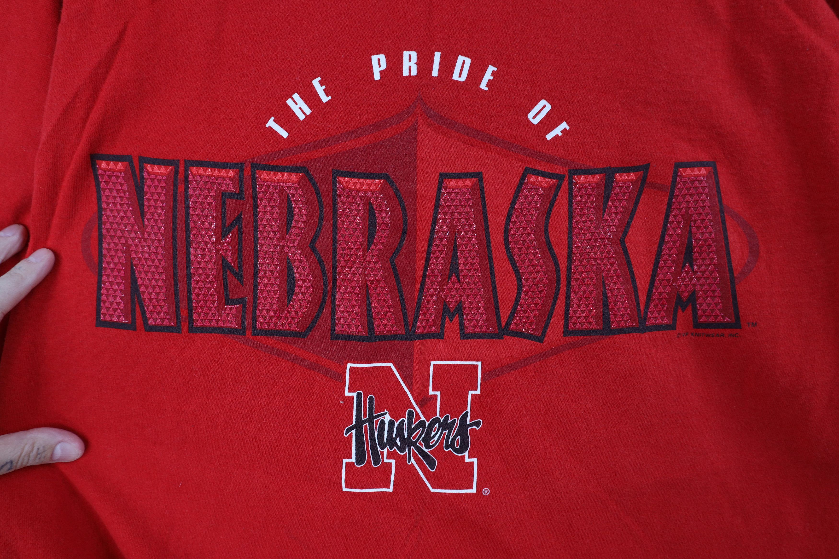 Vintage Vintage 90s of Nebraska Long Sleeve T-Shirt Red Cotton USA Size US L / EU 52-54 / 3 - 4 Thumbnail