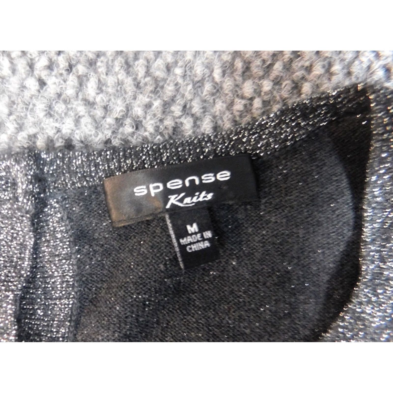 Vintage Spense Womens Blouse M Gray Stretch Pullover Round Neck Long Sleeve Casual Button Cotton Polyester Regular VINTAGE? Size M / US 6-8 / IT 42-44 - 7 Thumbnail